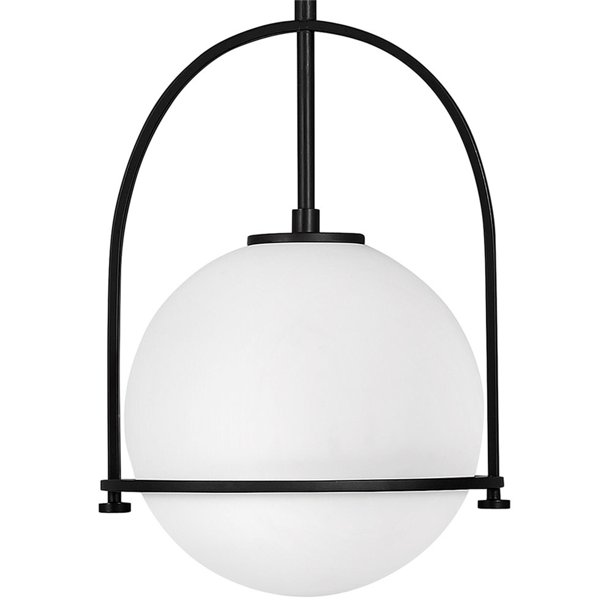 Shown in Black finish and Etched Opal glass