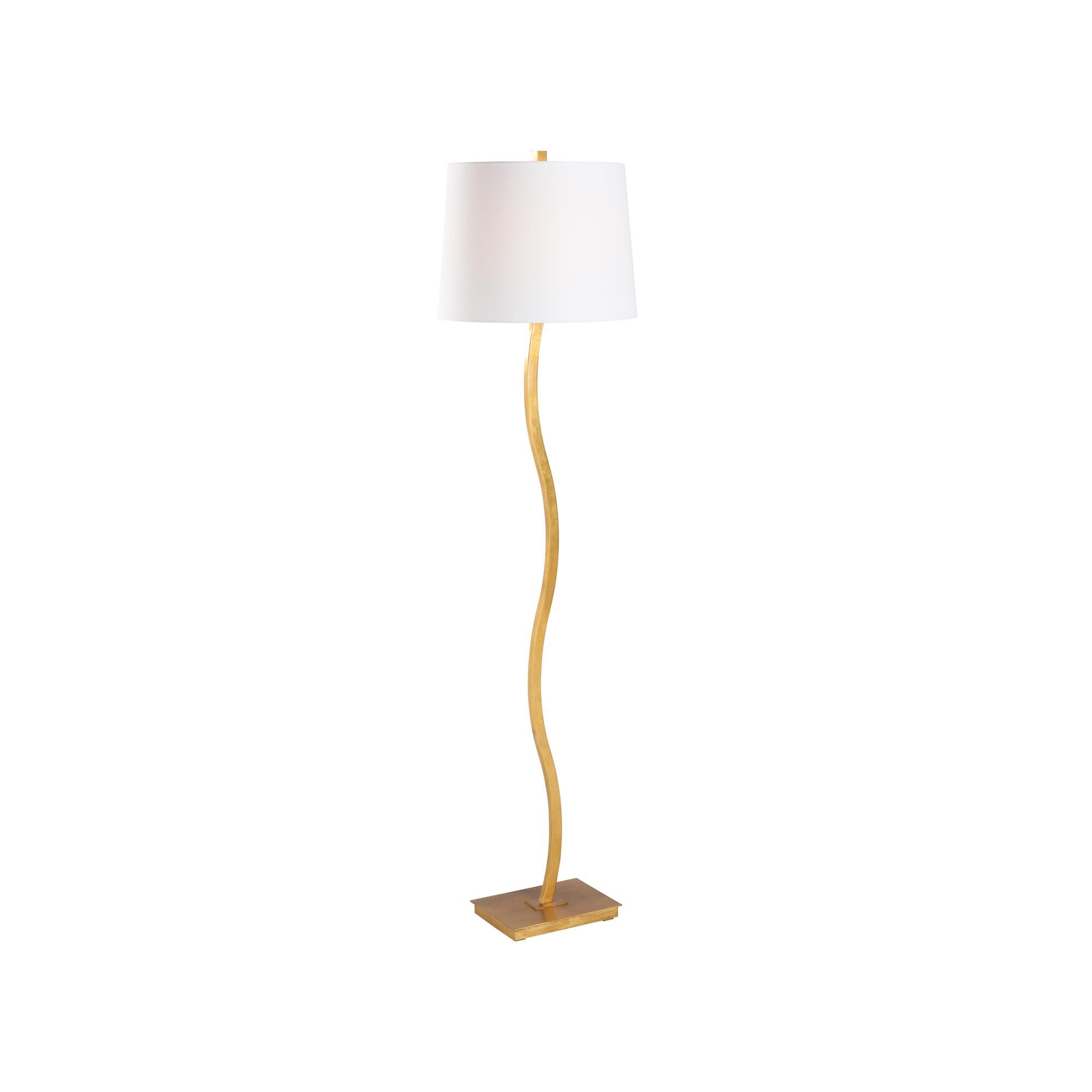 Shown in Gold finish and Linen shade