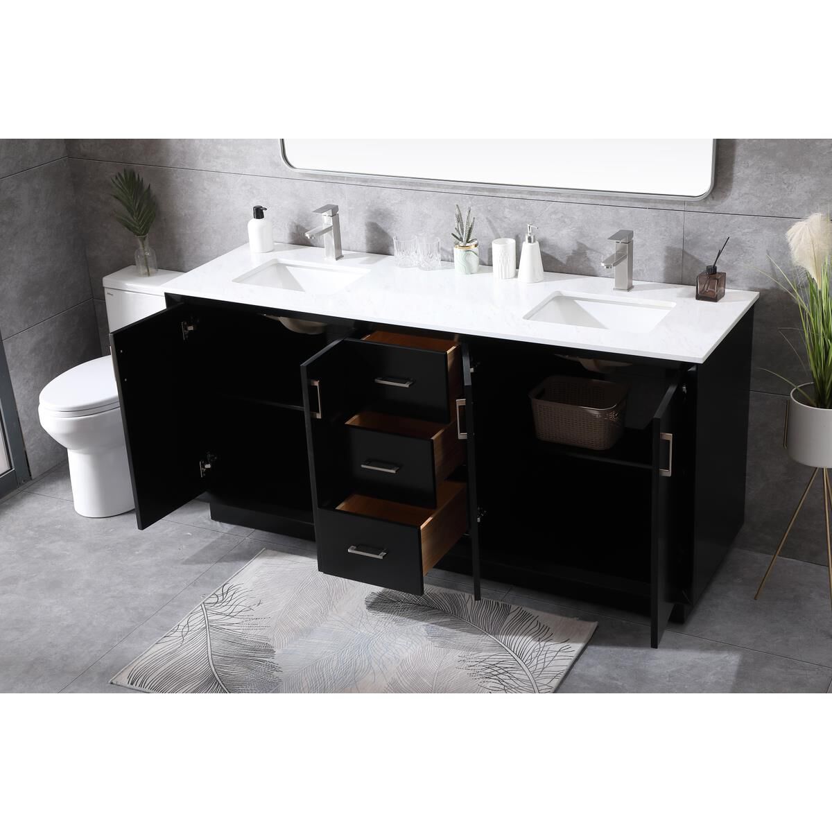 Hayes 72 Inch Bath Vanity by Elegant Decor