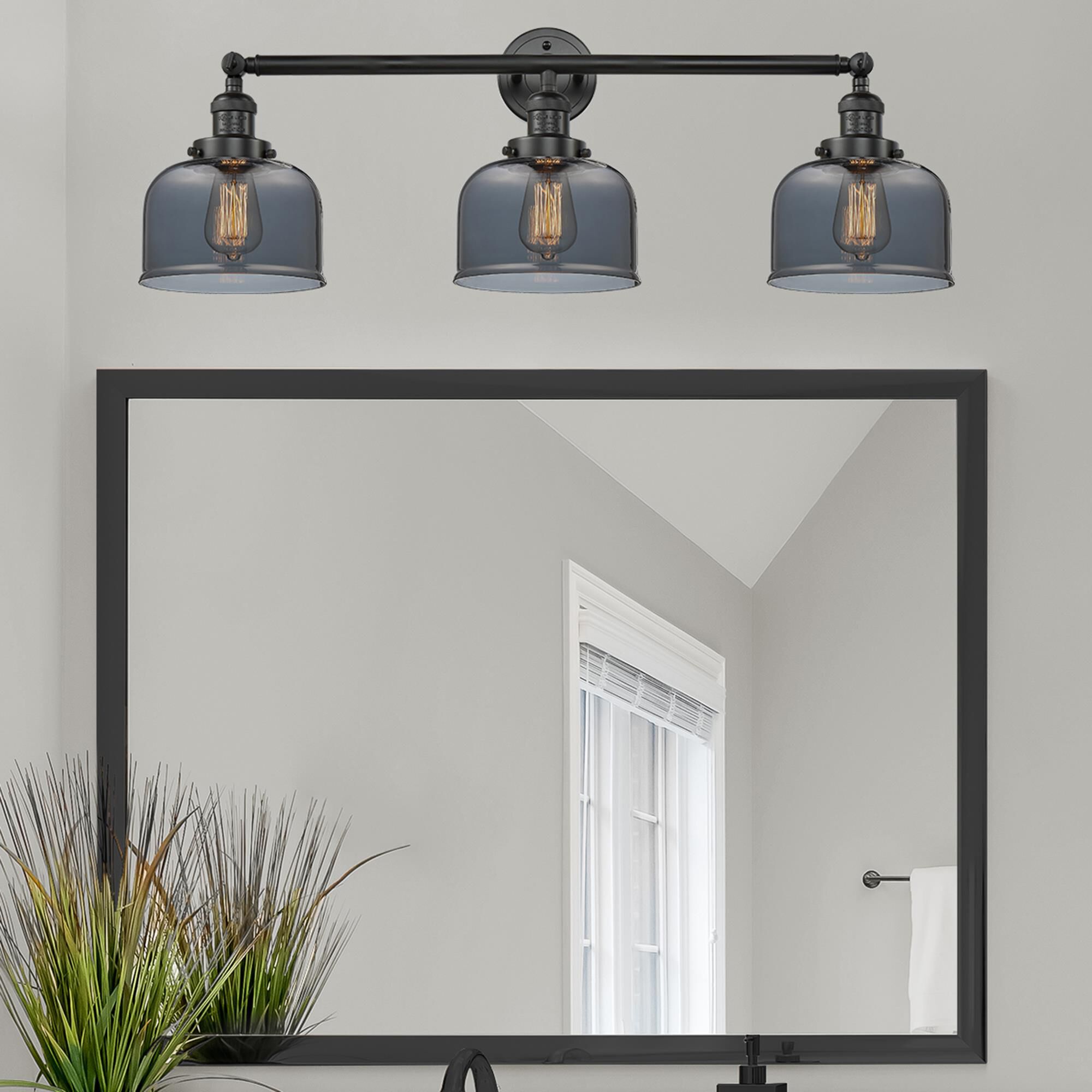 Shown in Matte Black finish and Plated Smoked glass