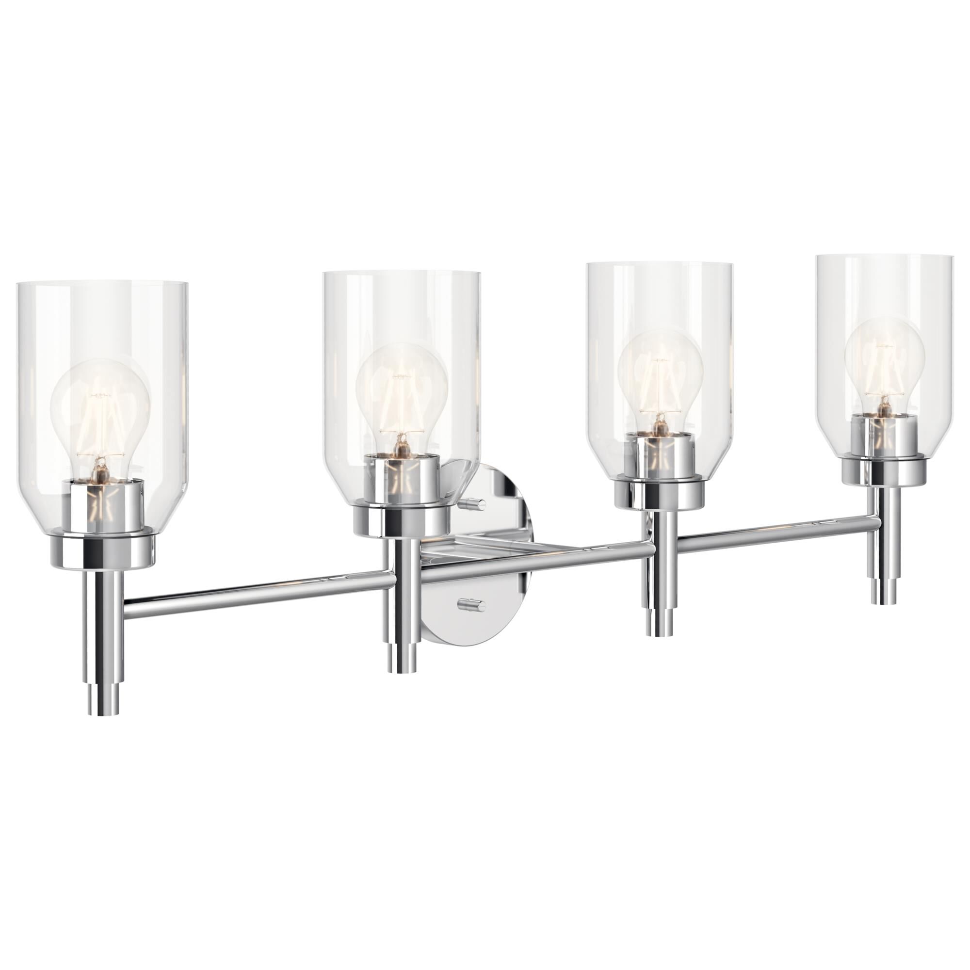 Shown in Chrome finish and Clear glass