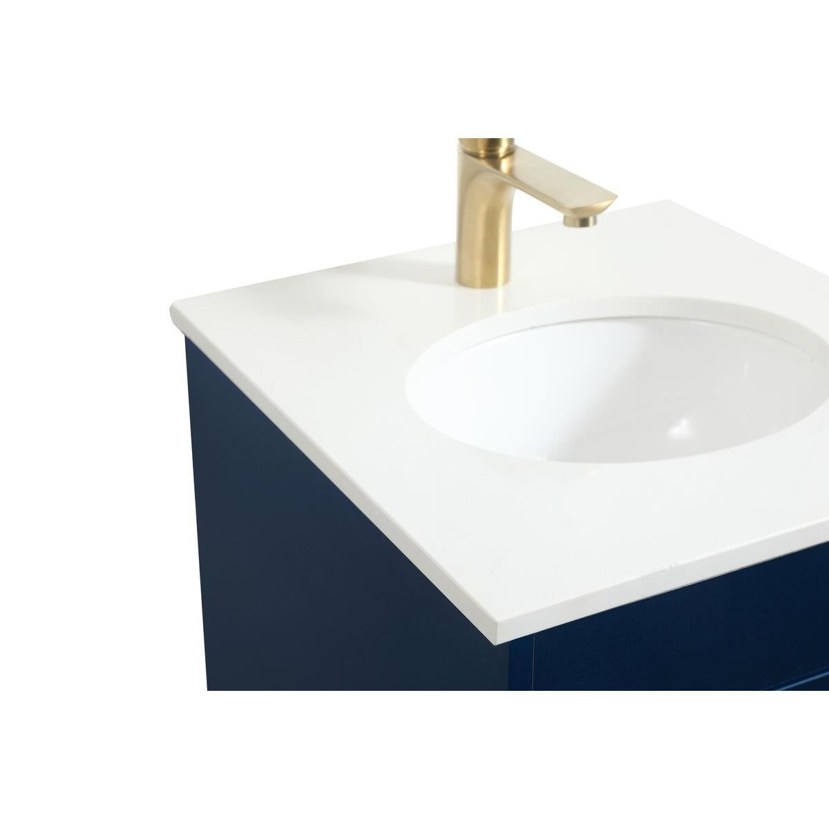 Shown in Blue finish and Without Backsplash accent