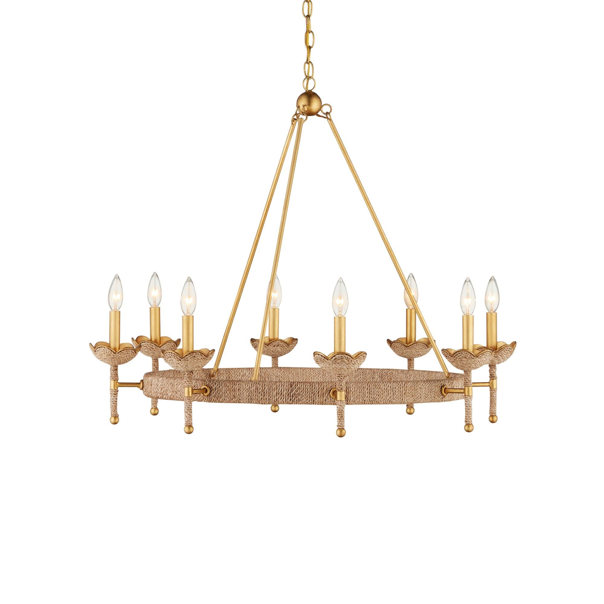 Shown in Natural, Contemporary Gold Leaf and Contemporary Gold finish and Natural Linen shade