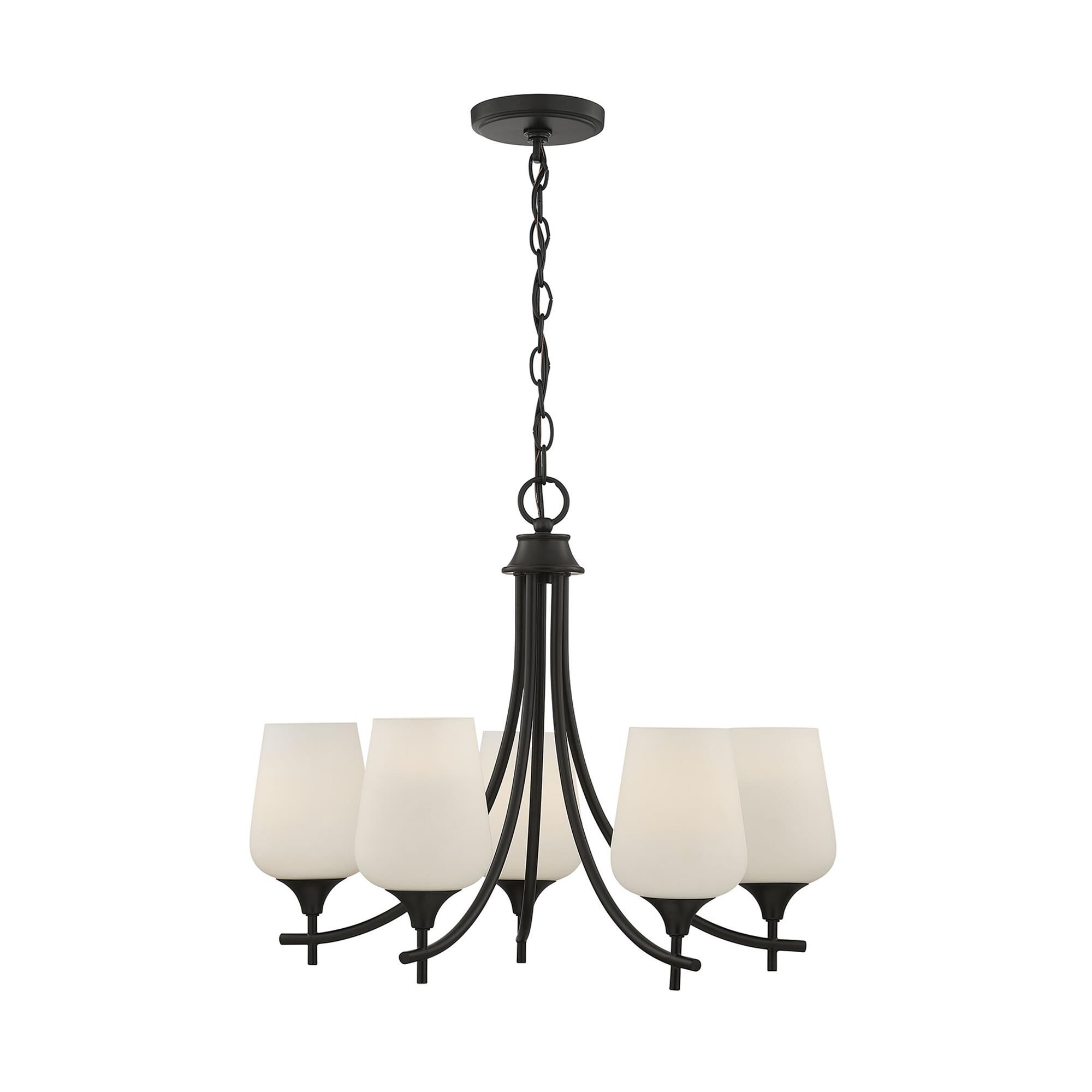 Shown in Matte Black finish and White Opal glass