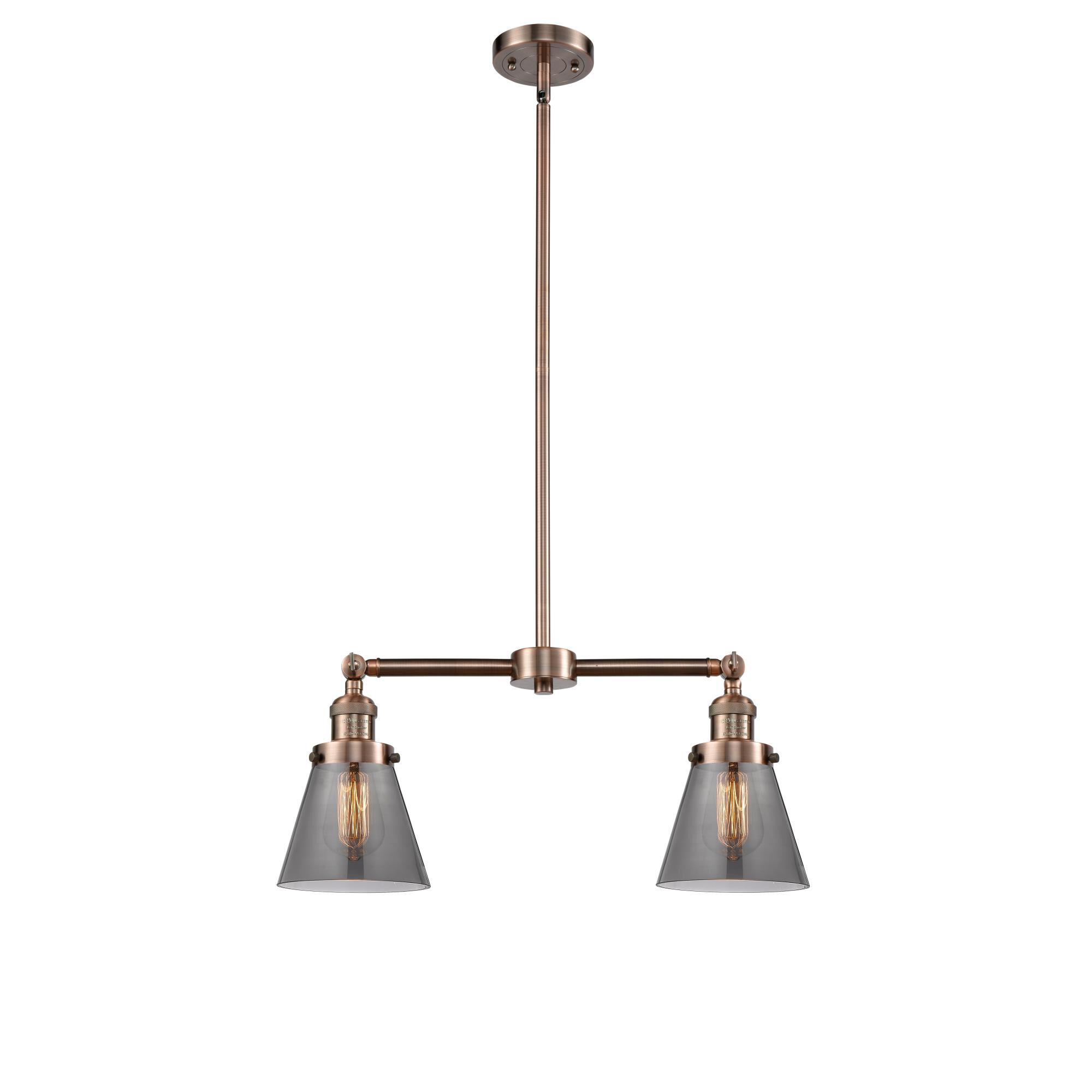 Shown in Antique Copper finish and Smoked glass