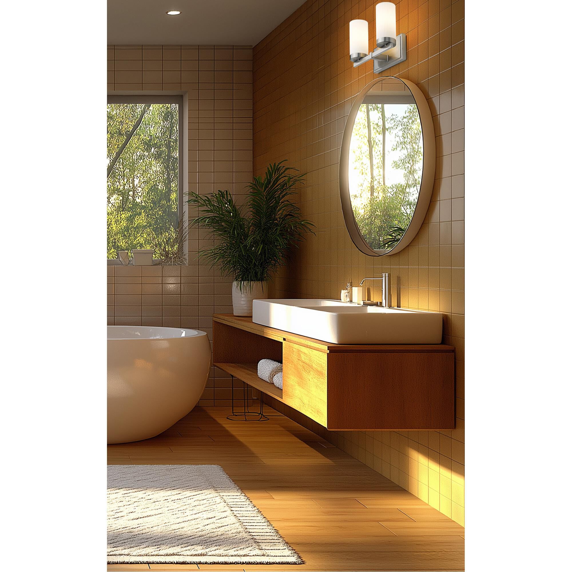 Shown in Brushed Nickel finish and White glass and White shade