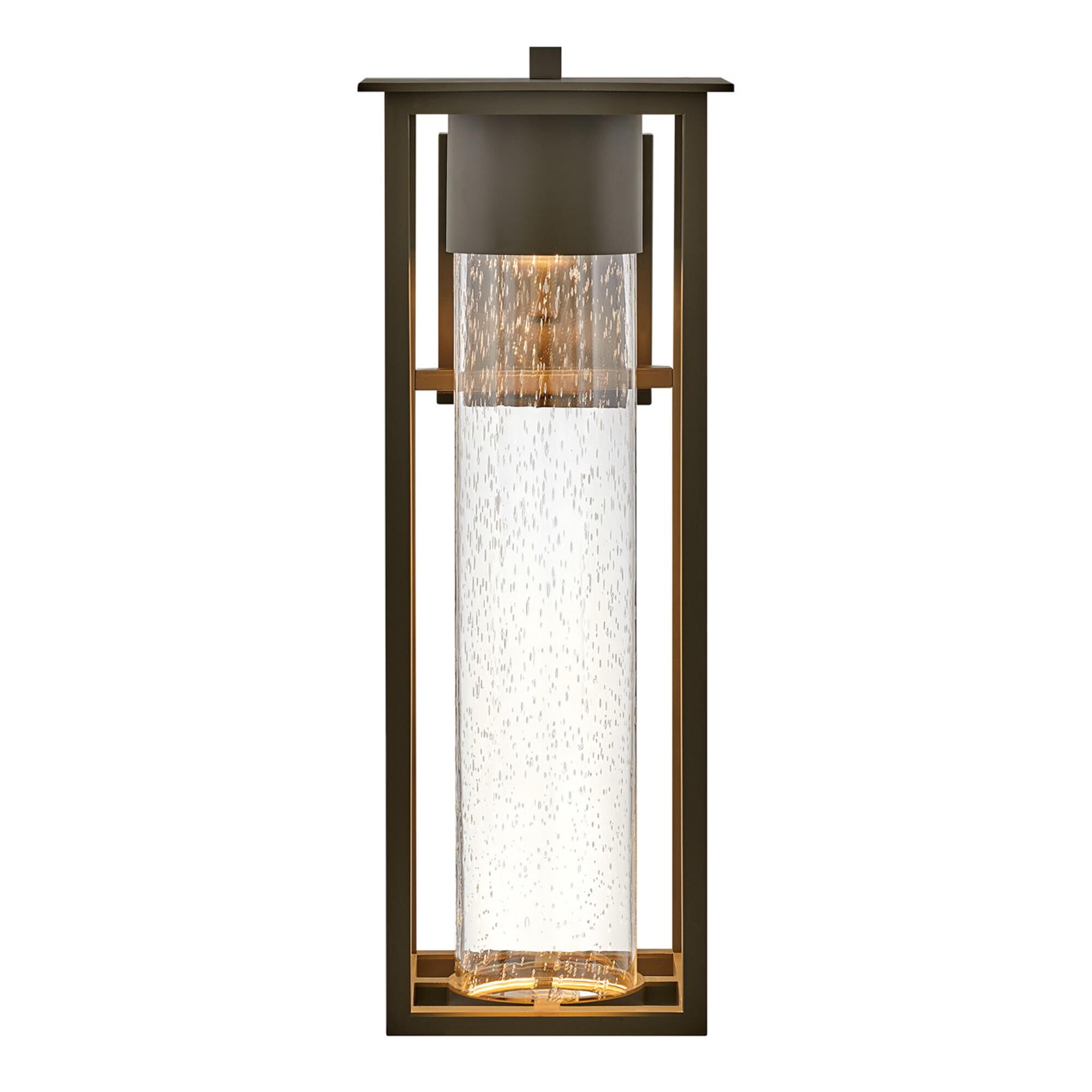 Shown in Oil Rubbed Bronze finish and Clear Seedy glass