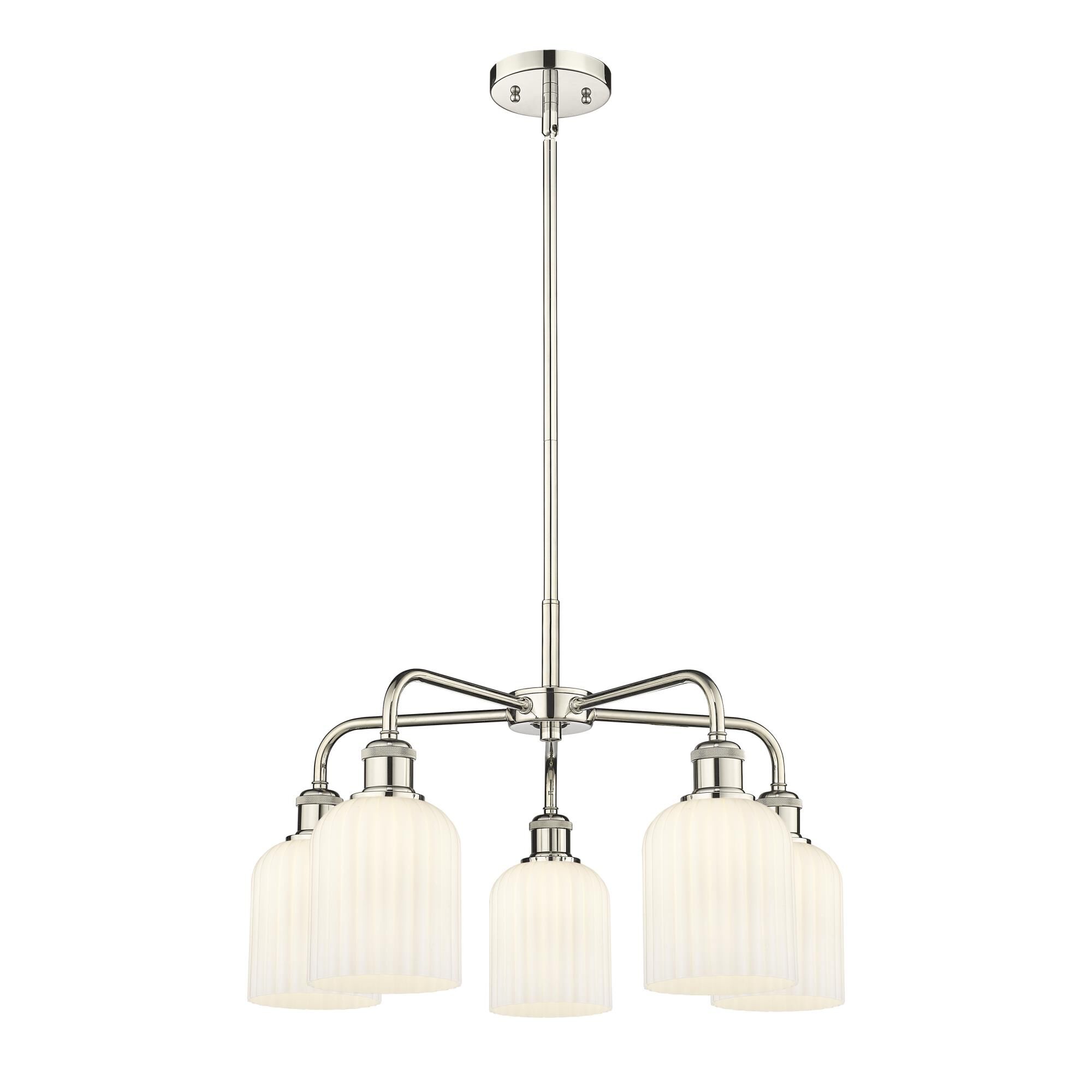 Shown in Polished Nickel finish and Gloss White shade