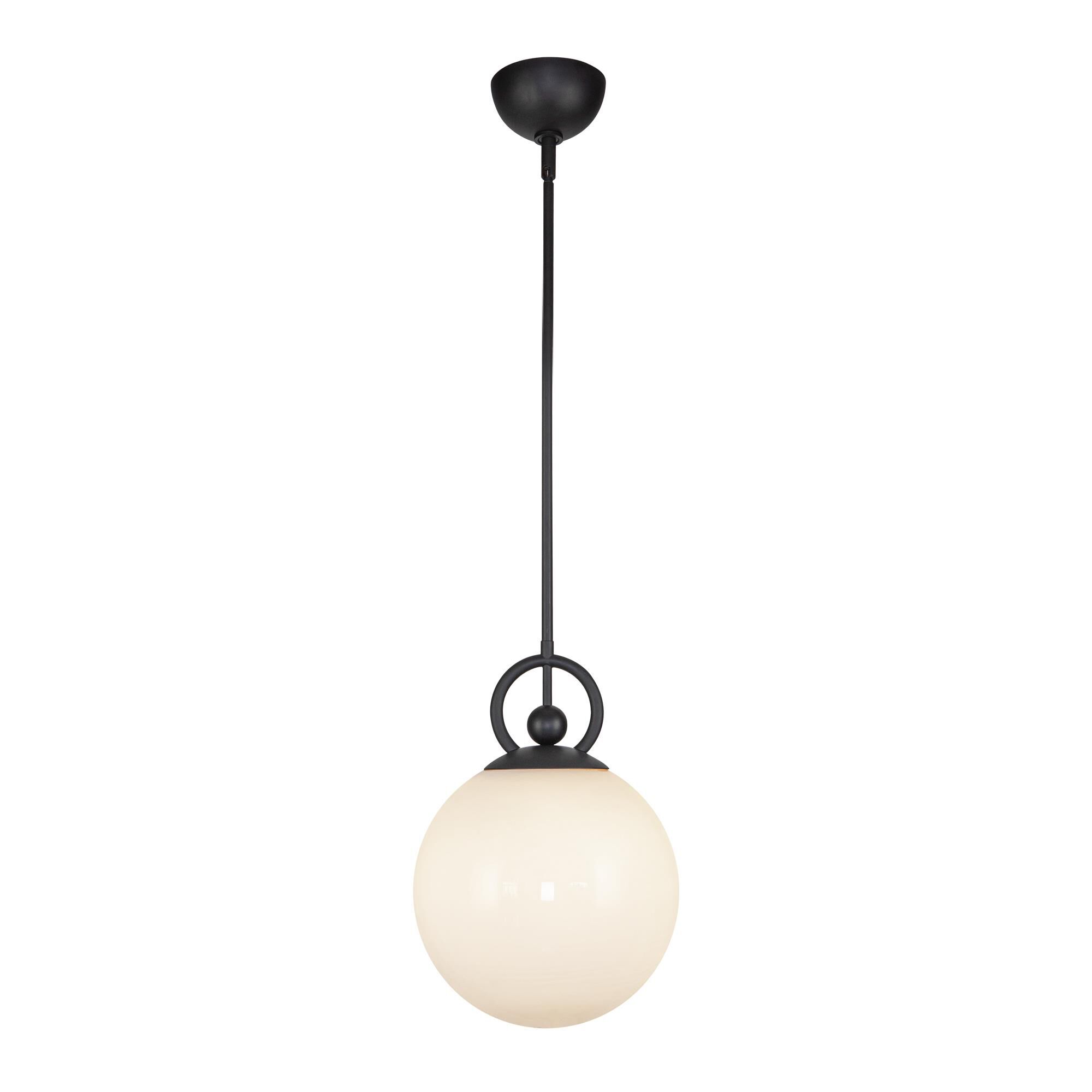Shown in Brushed Gold/Glossy Opal Glass|matte Black/Glossy Opal Glass finish and Glossy Opal glass and Glossy Opal Glass shade