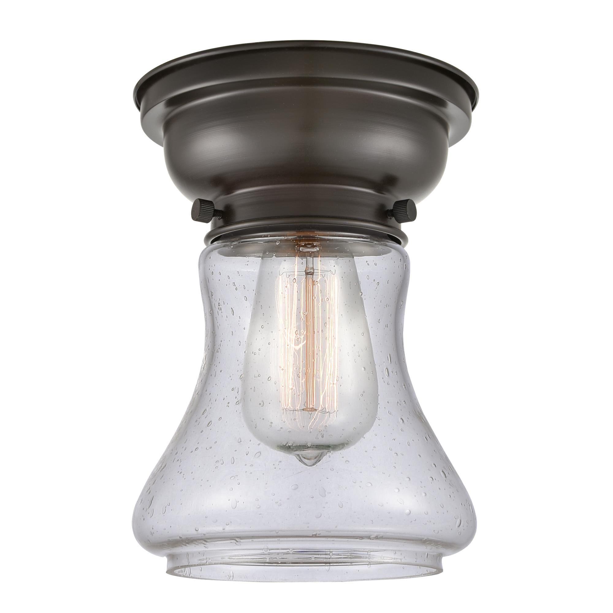 Shown in Oil Rubbed Bronze finish and Bell glass and Glass shade