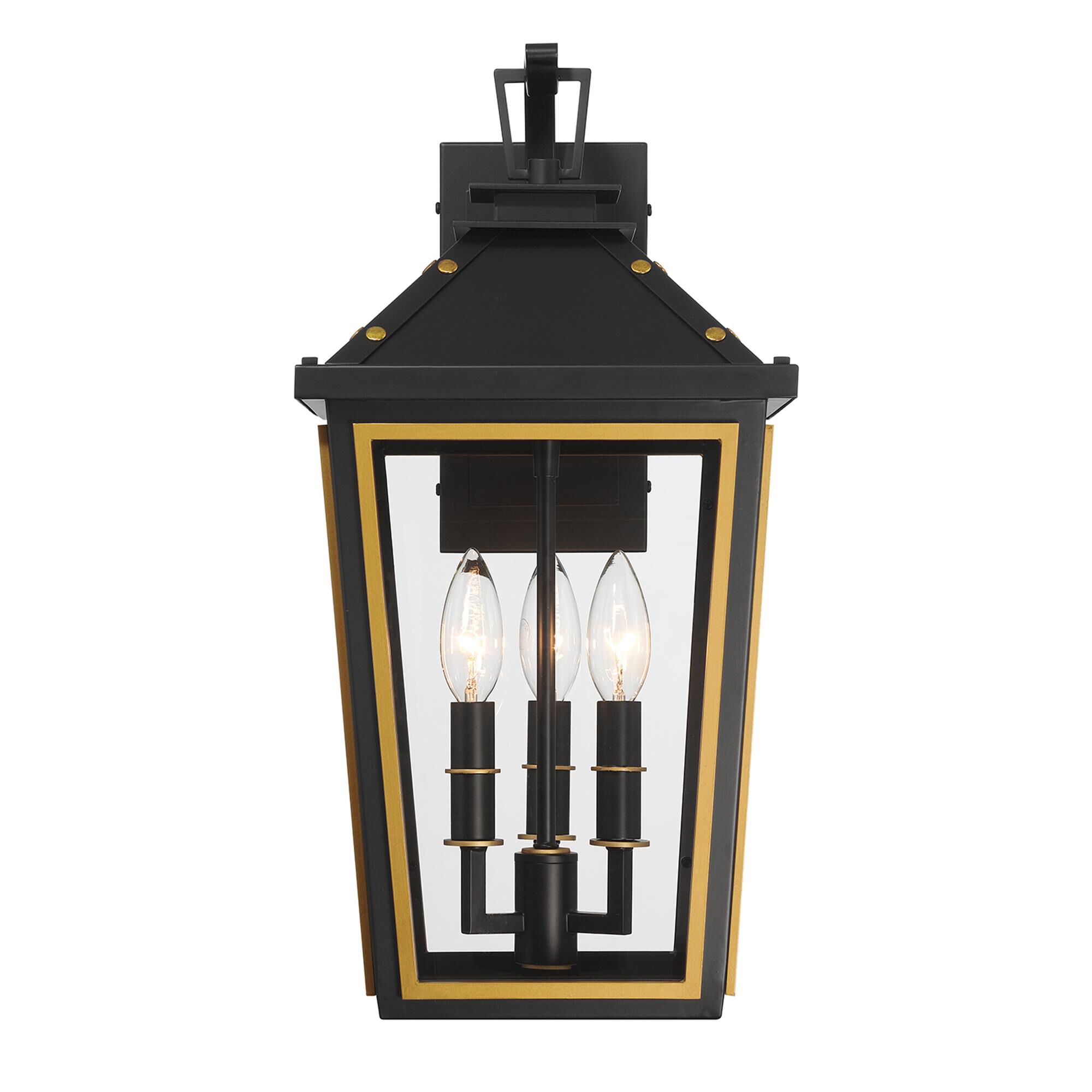 Shown in Matte Black and Textured Gold finish and Clear glass