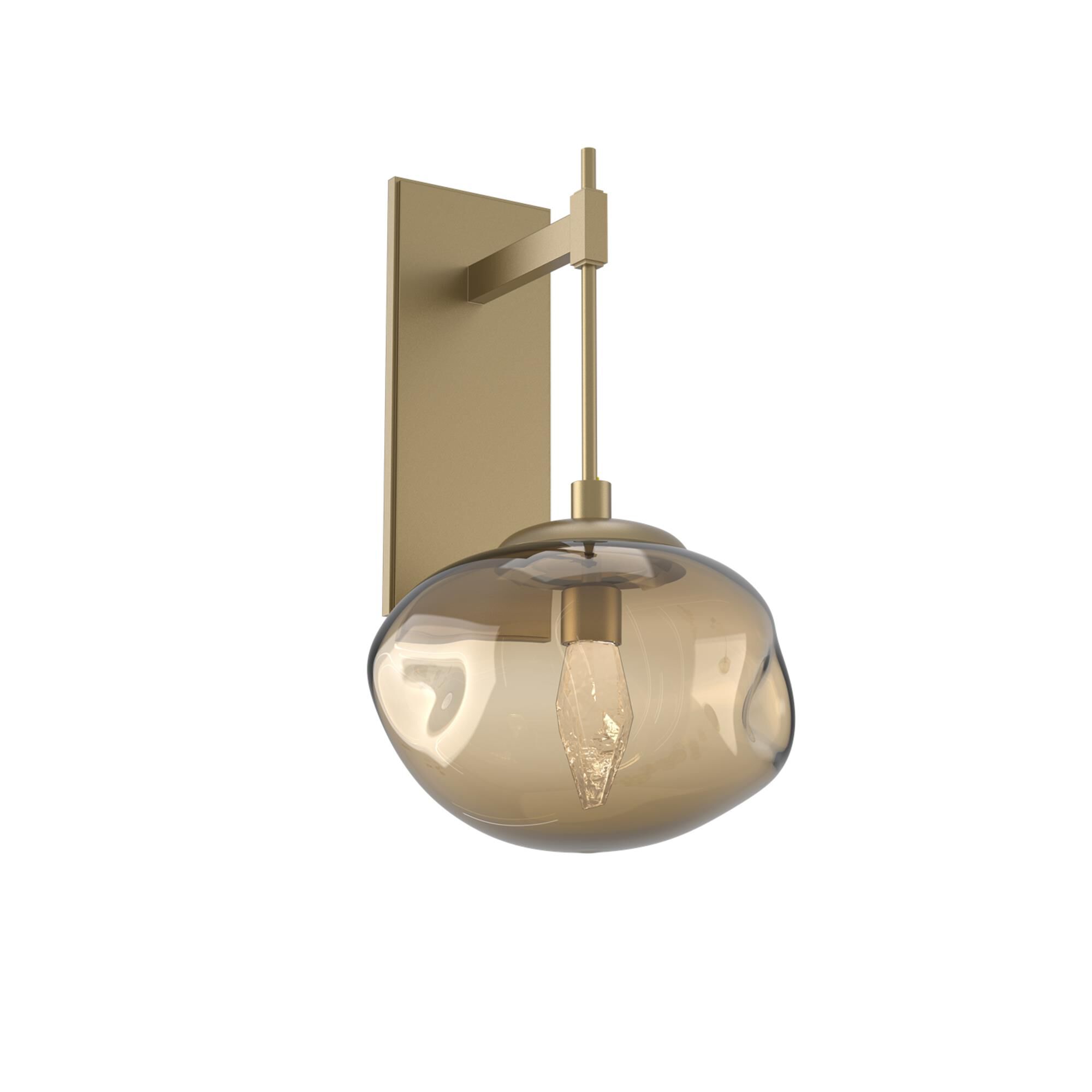 Shown in Gilded Brass finish and Bronze Geo glass