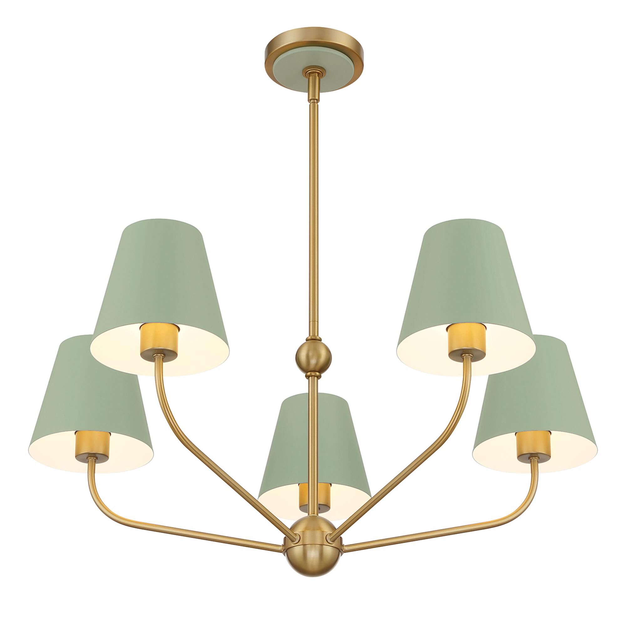 Shown in Vibrant Gold and Green finish and Steel shade