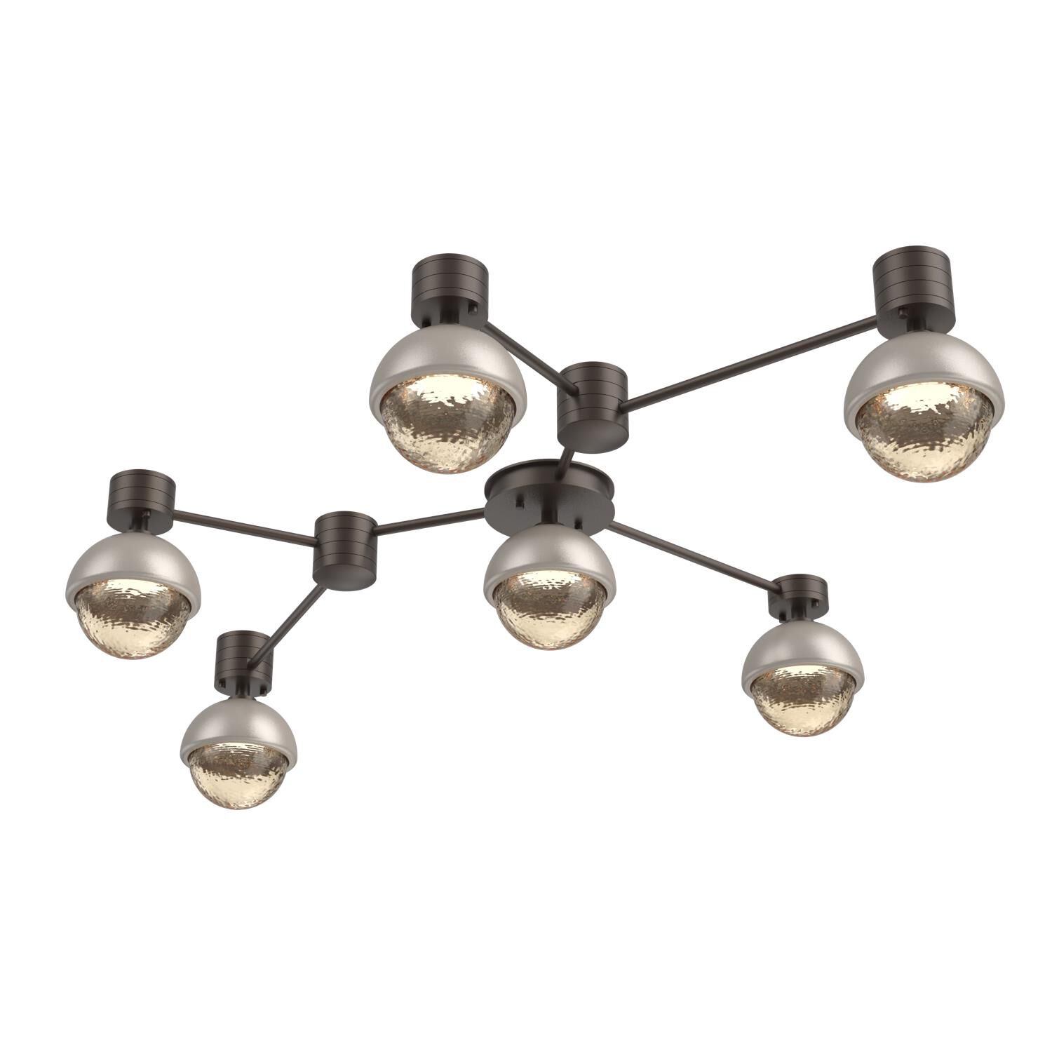 Shown in Flat Bronze finish and Amber glass and Beige Silver accent