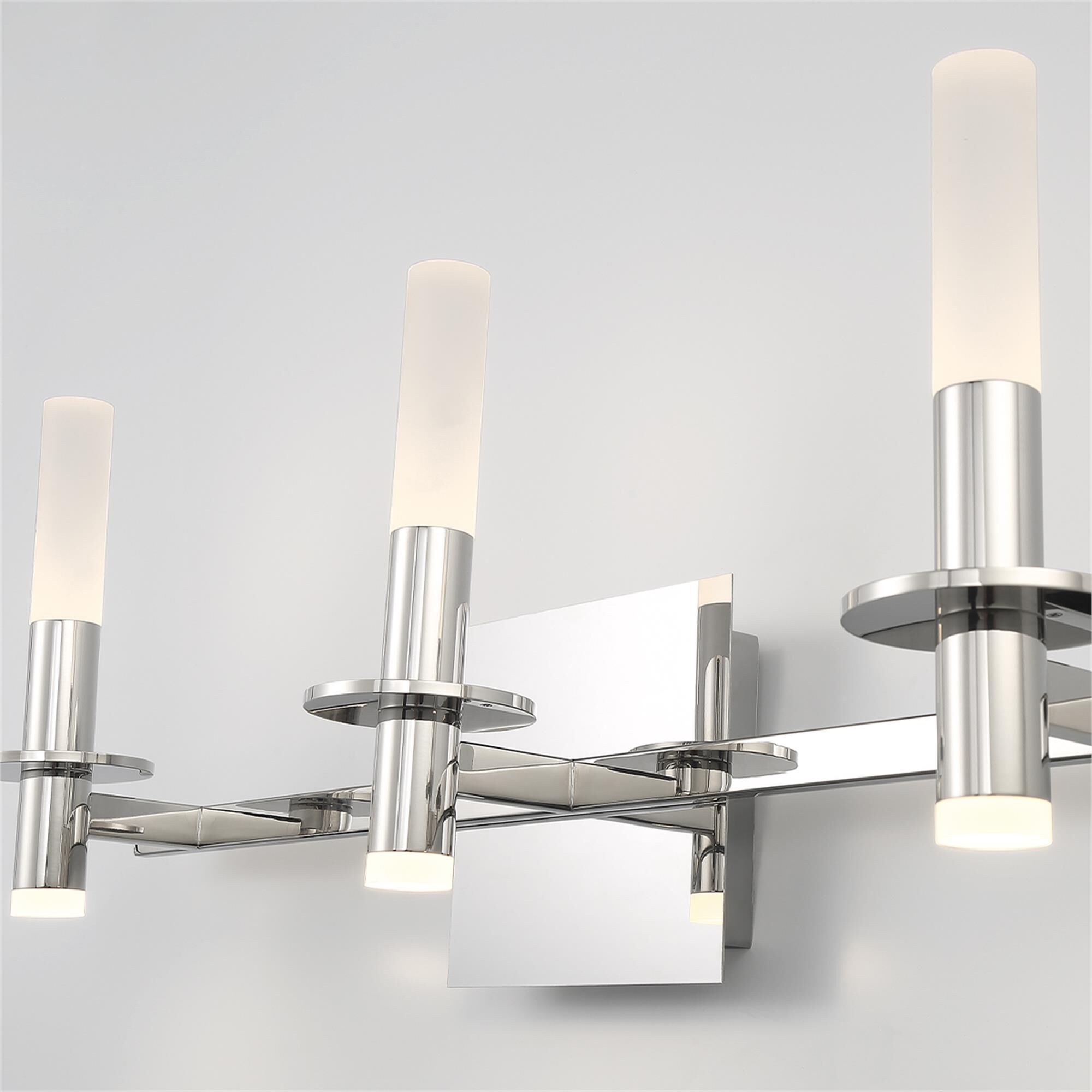 Shown in Polished Nickel finish and Frosted White Acrylic glass