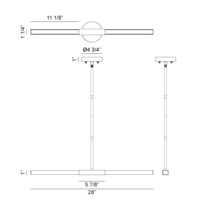 Lineare 28 Inch 2 Light LED Linear Suspension Light by Matteo Lighting