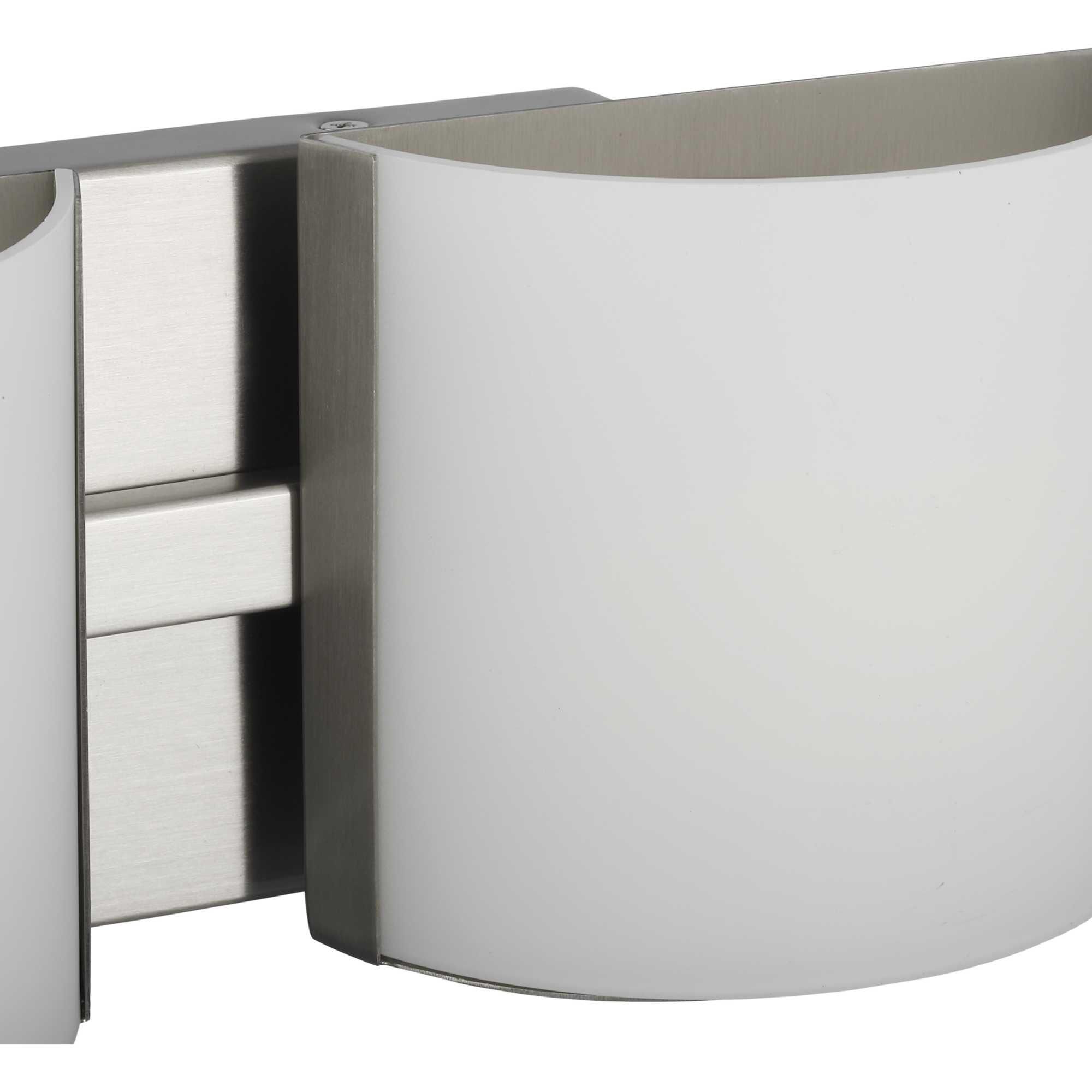 Shown in Brushed Nickel finish and Etched glass