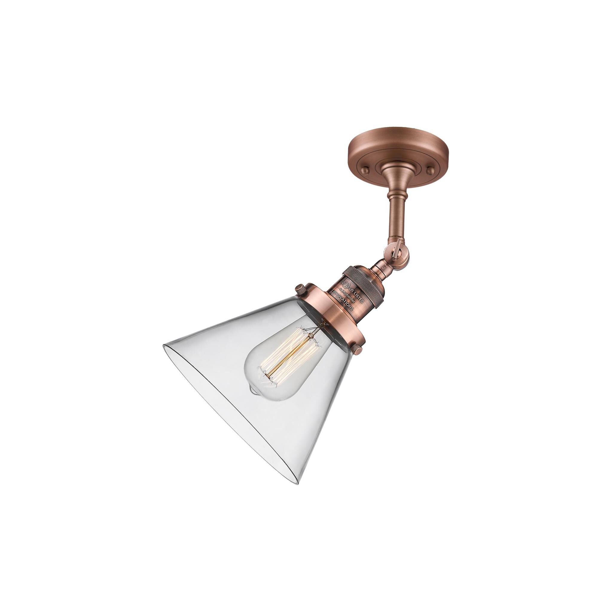 Shown in Antique Copper finish and Clear glass