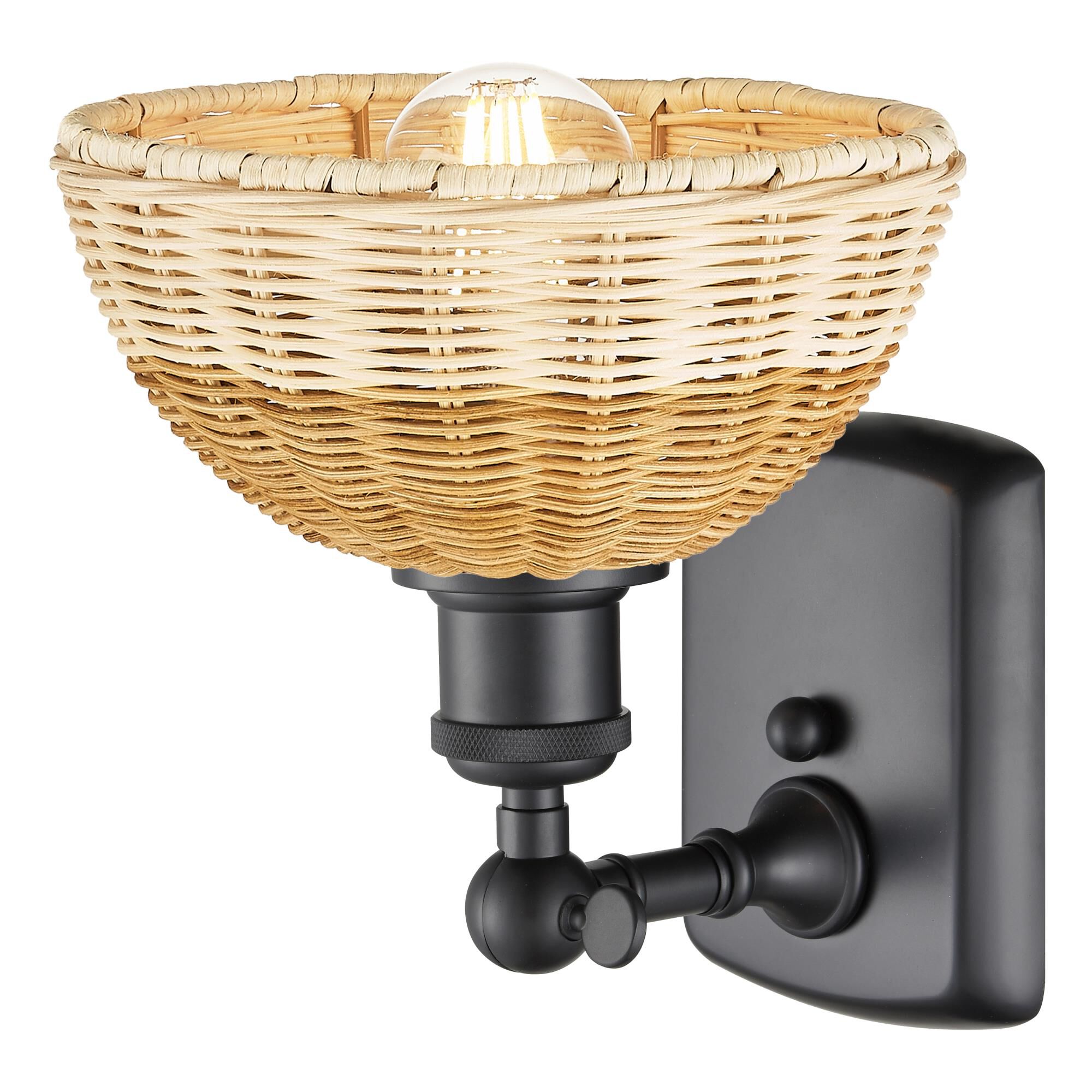 Shown in Matte Black finish and Natural shade