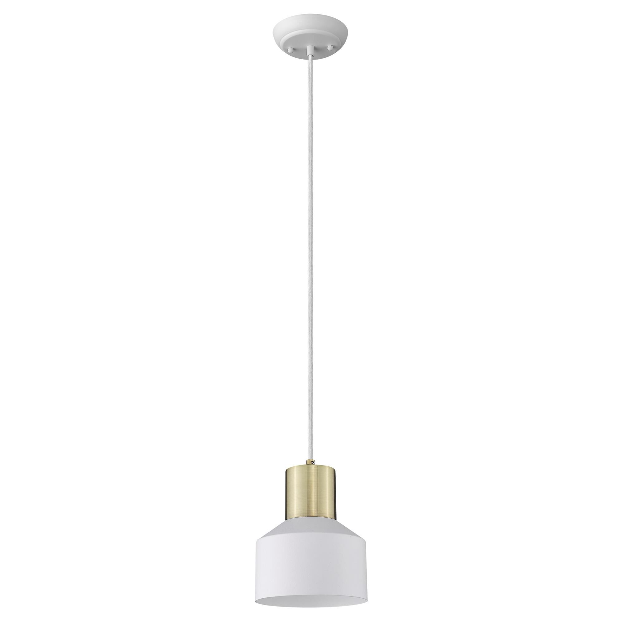Shown in White finish and White glass and White Metal Drum shade