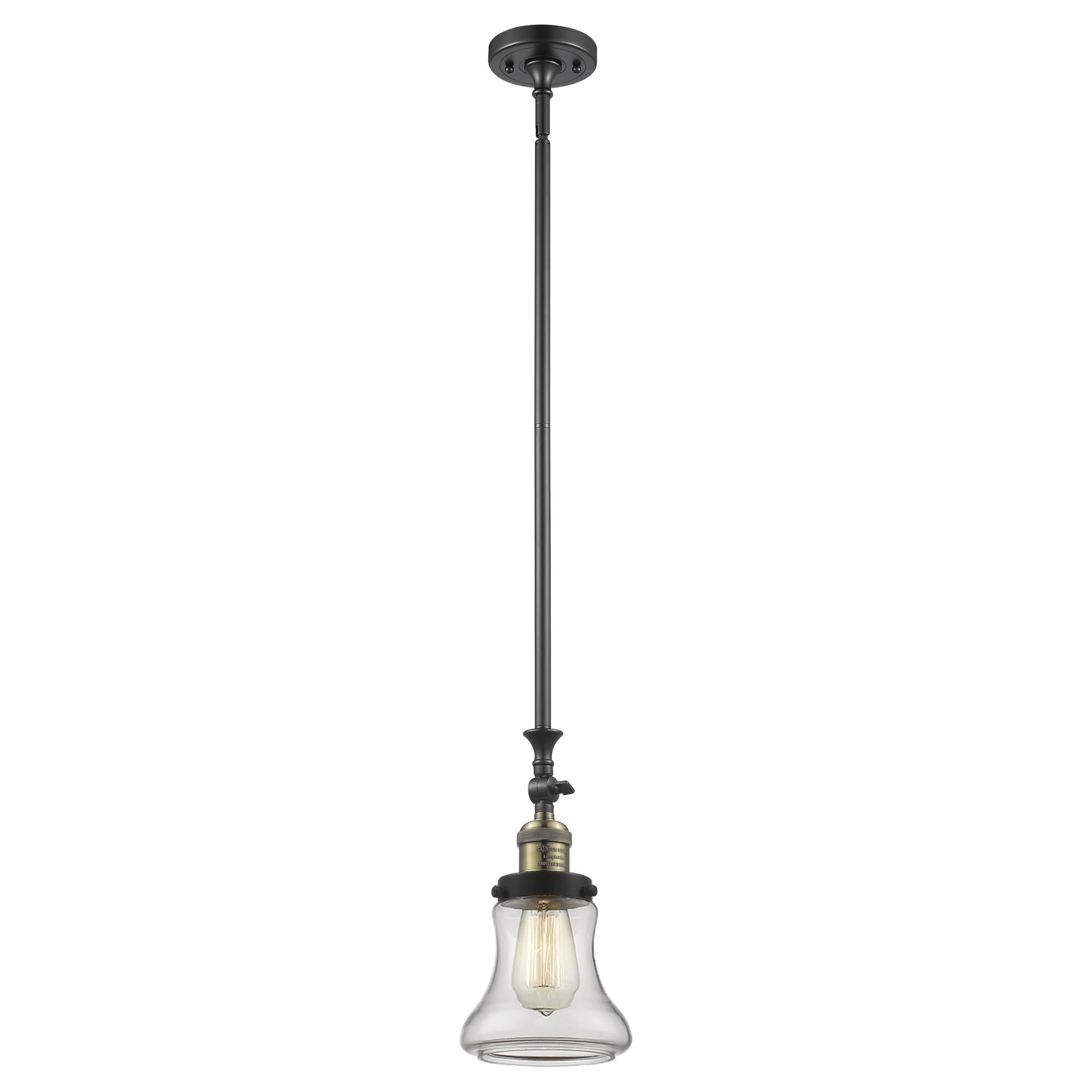 Shown in Black Antique Brass finish and Clear glass