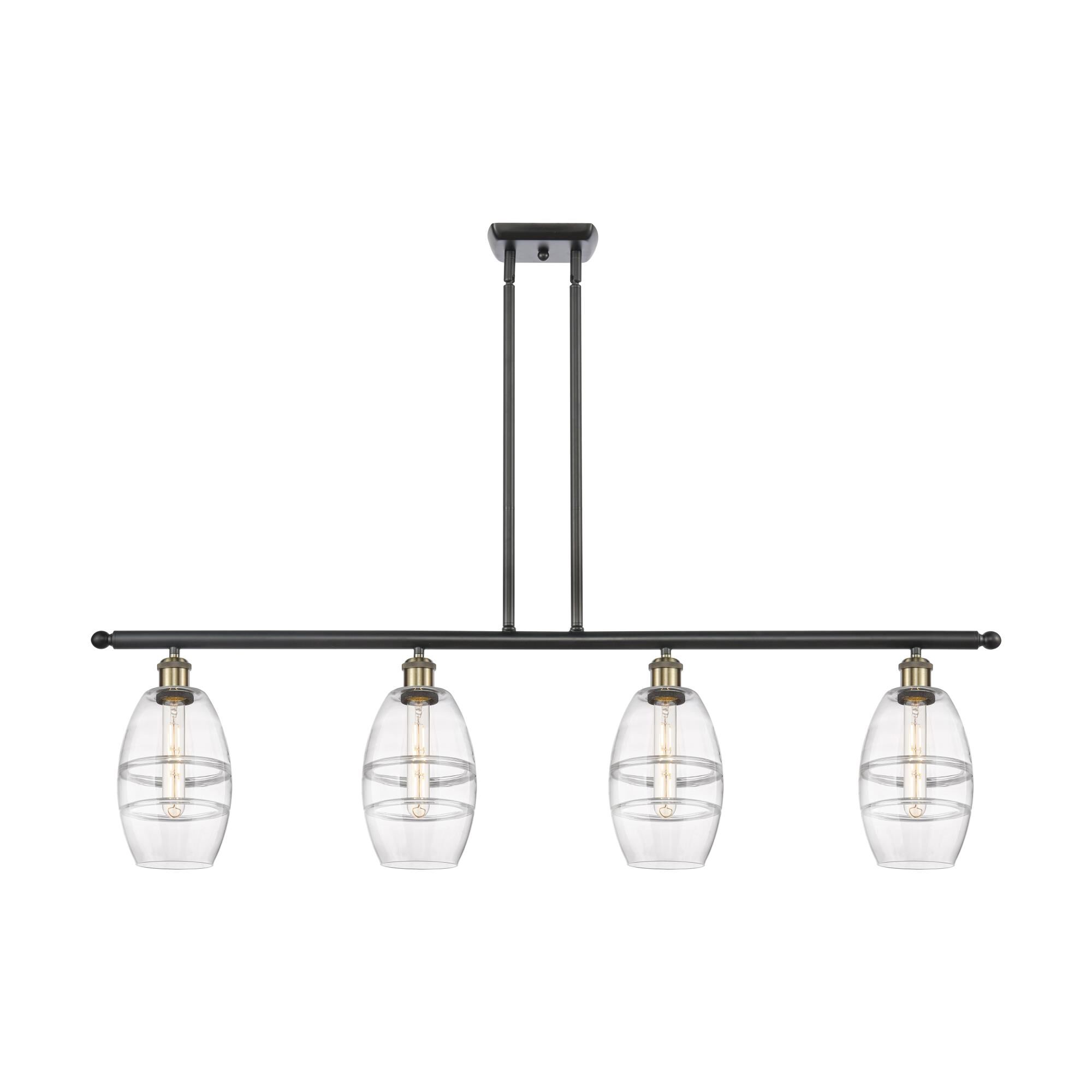 Shown in Black Antique Brass finish and Clear glass