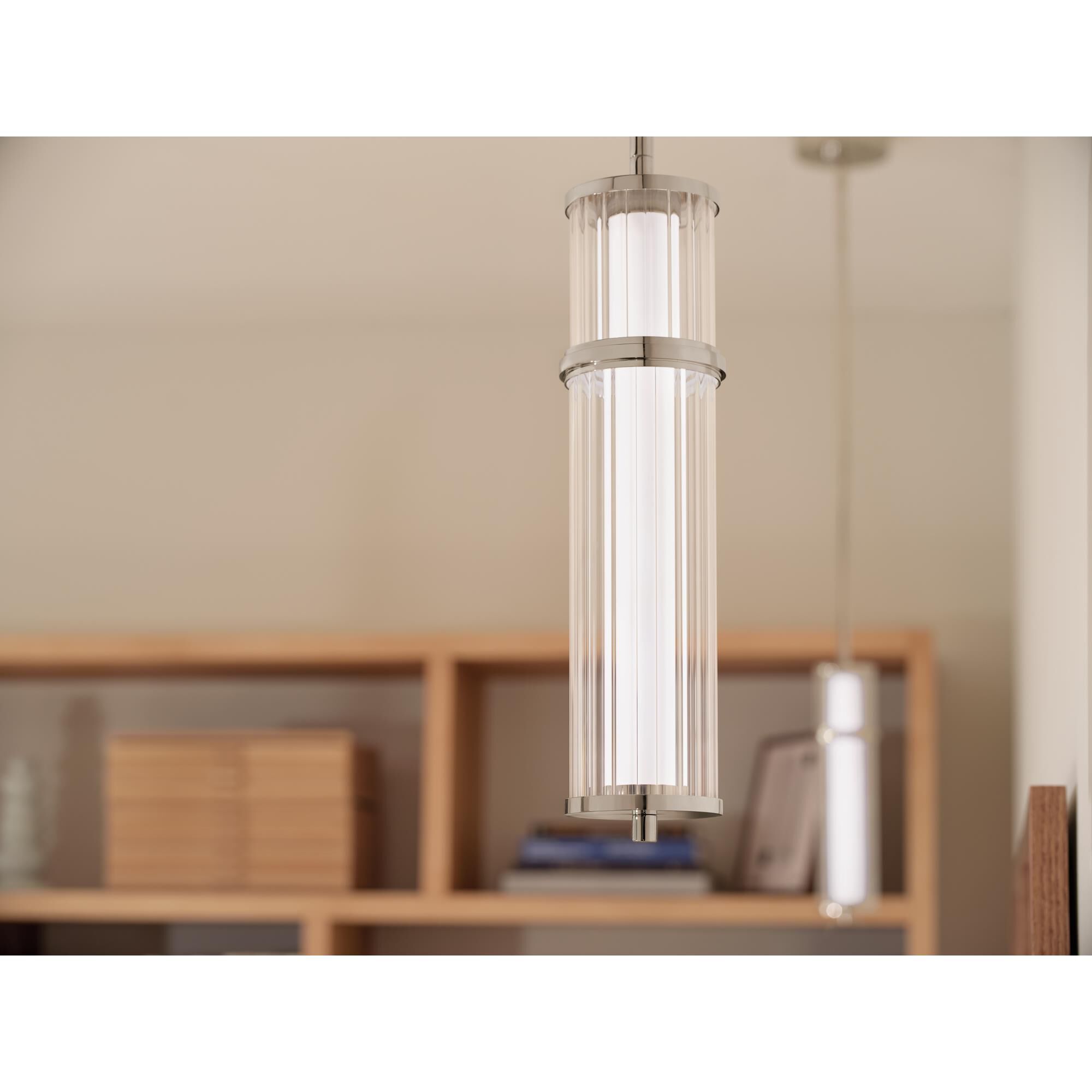 Shown in Polished Nickel finish and Clear Fluted glass