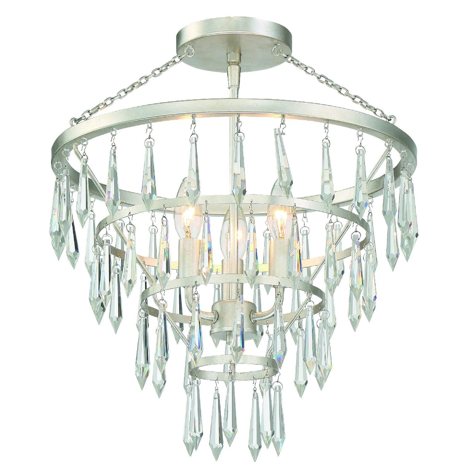 Shown in Antique Silver finish and Hand Cut crystal