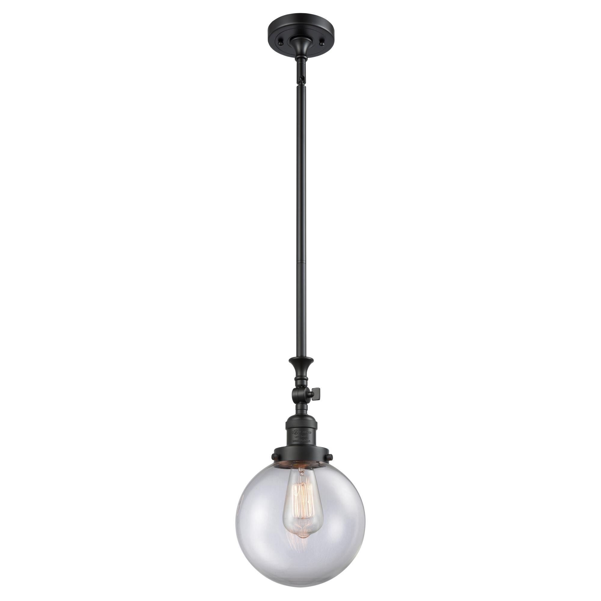 Shown in Matte Black finish and Clear glass