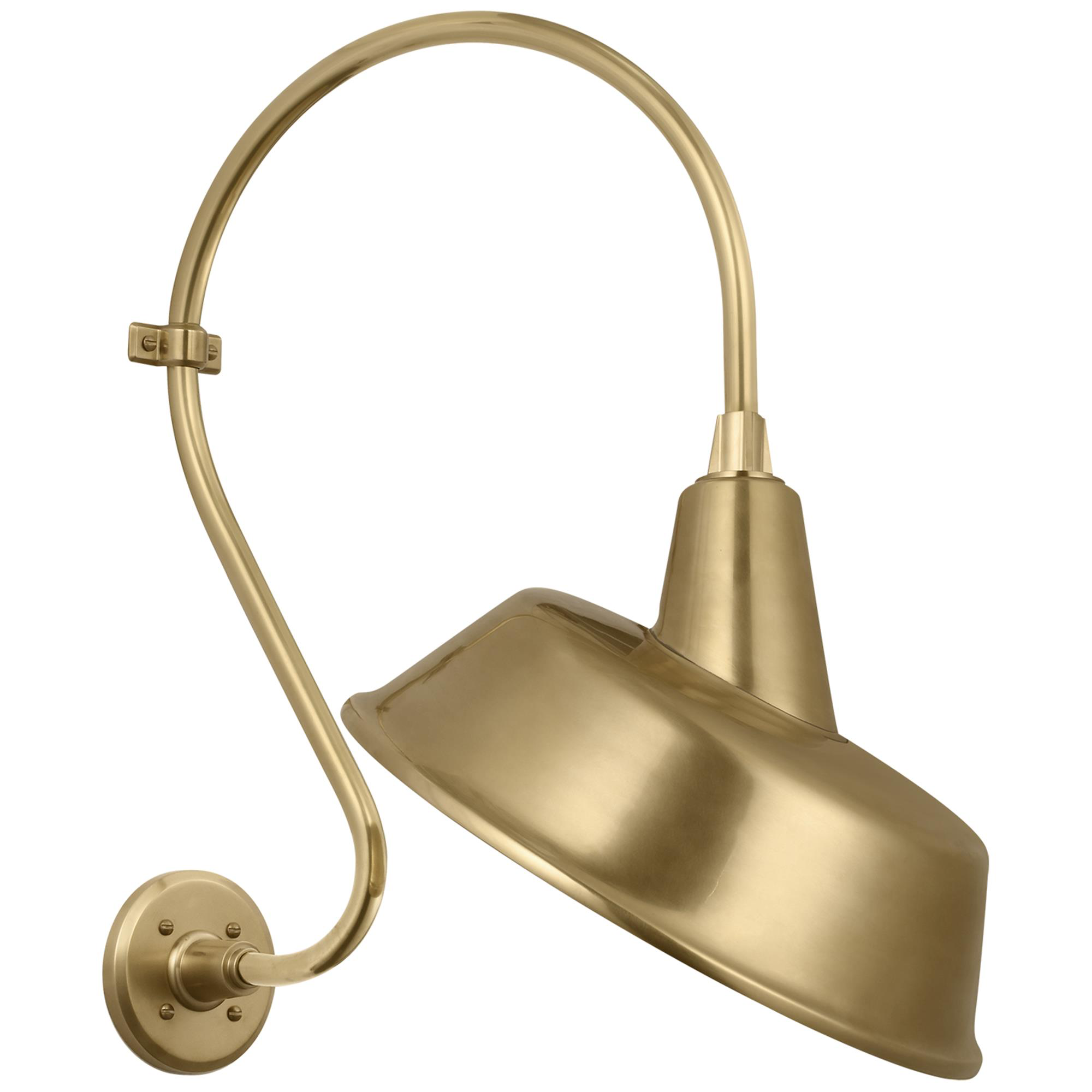 Shown in Hand-Rubbed Antique Brass finish and Gold shade