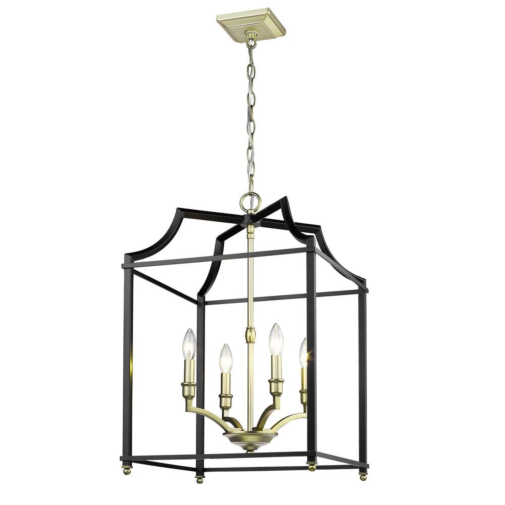 Shown in Satin Brass finish and Black shade