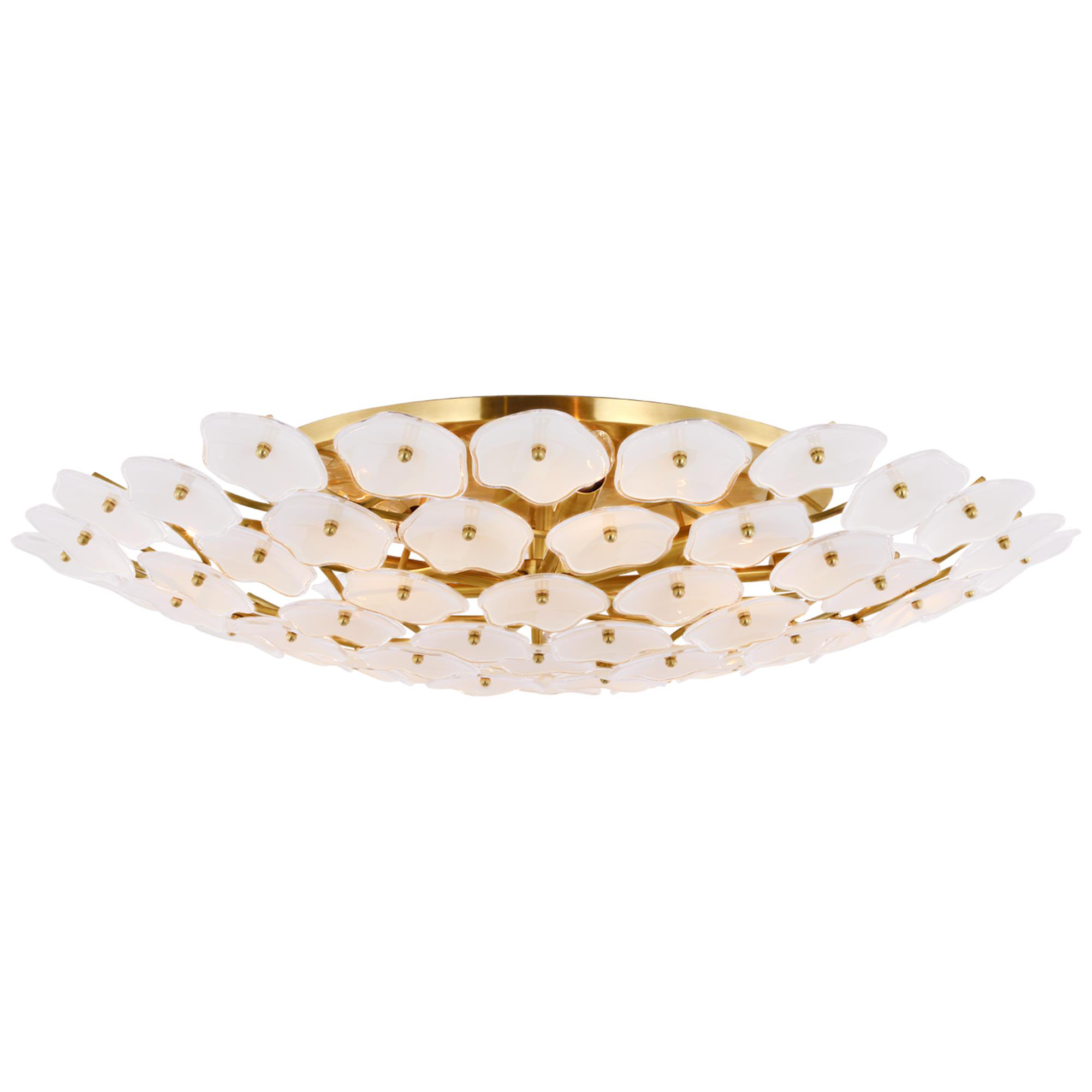 Shown in Soft Brass finish and Cream glass