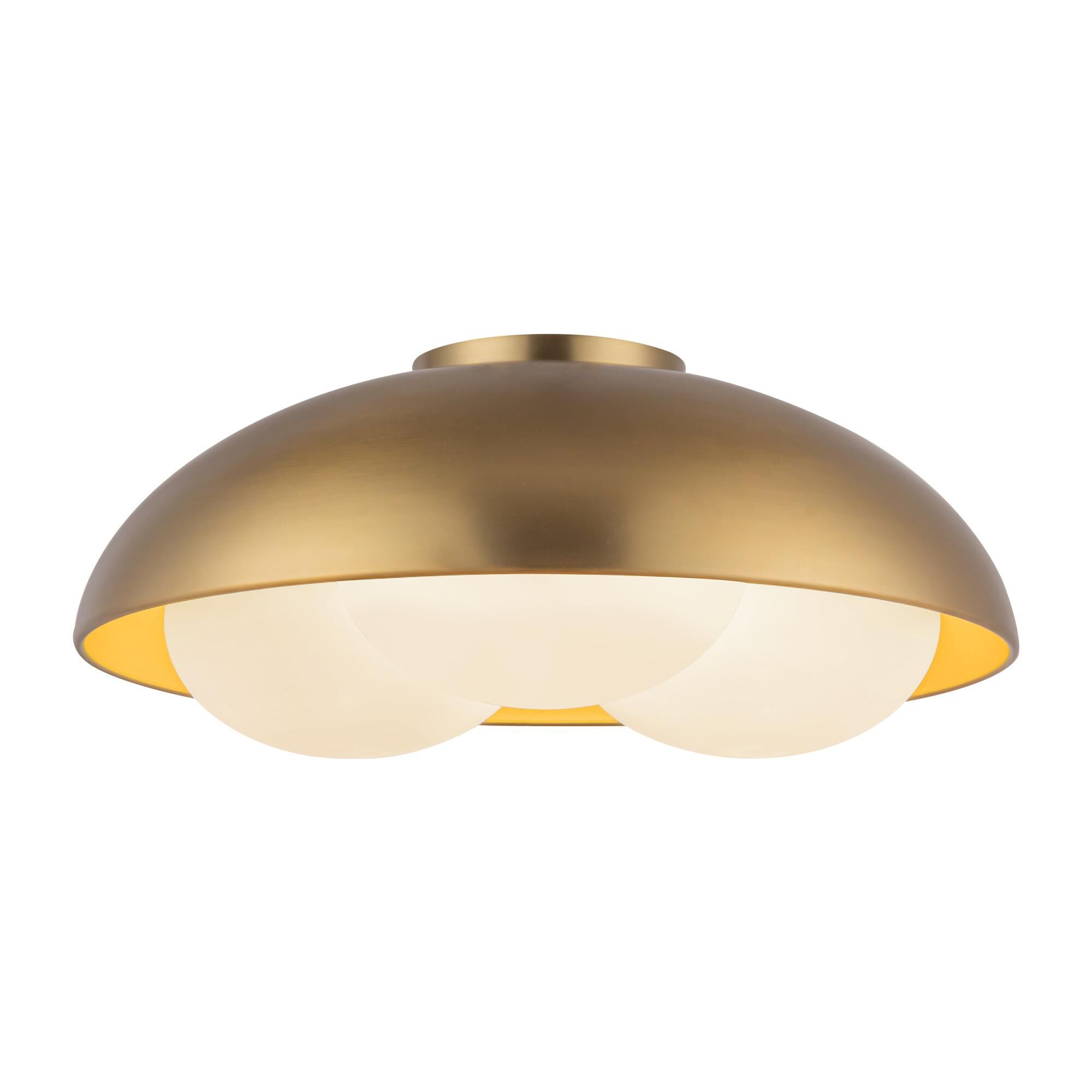 Shown in Brushed Gold finish and Opal glass