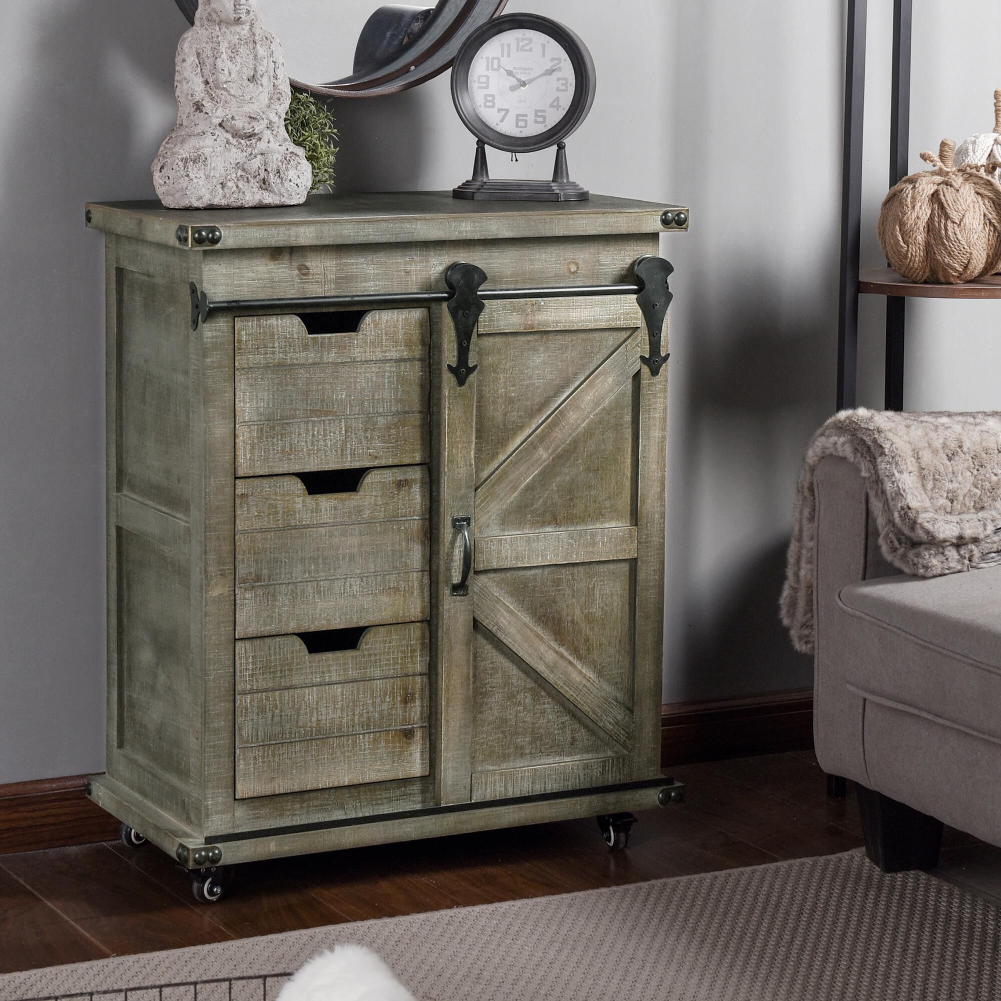 Shown in Driftwood Grey finish