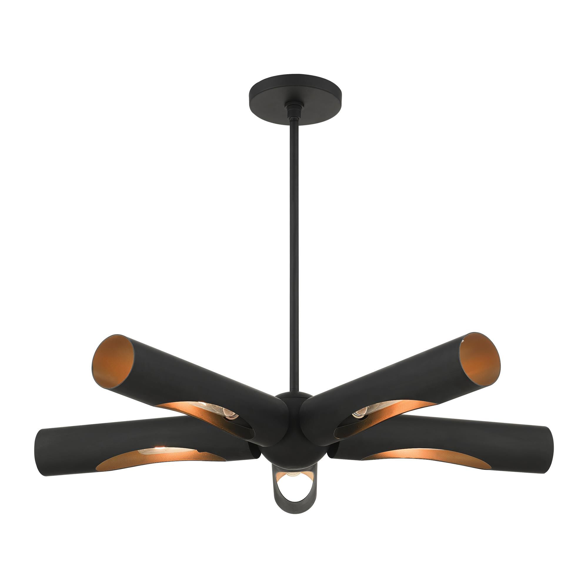 Shown in Black finish and Hand Welded Black  With Gold Finish Inside shade