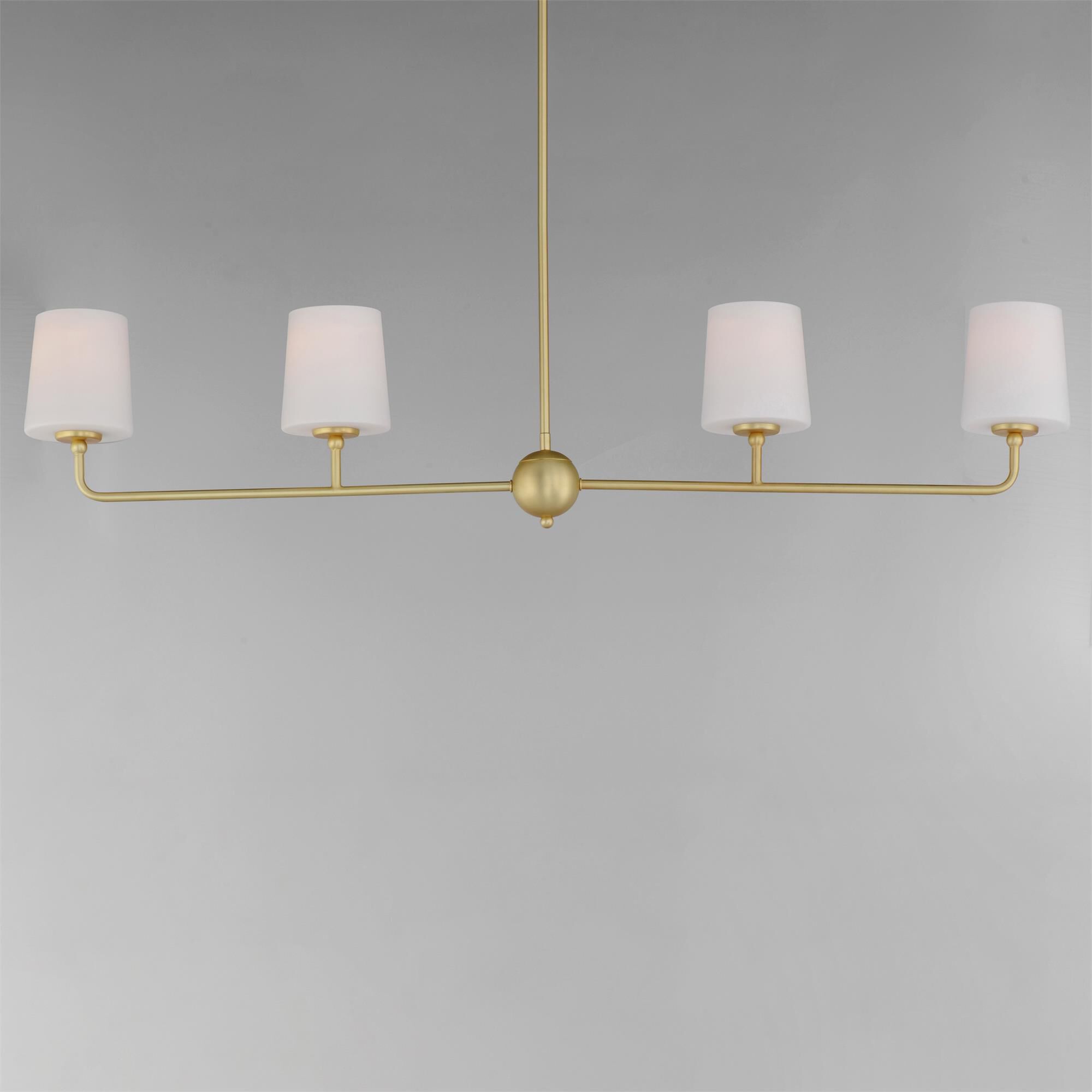 Shown in Satin Brass finish and Satin White glass