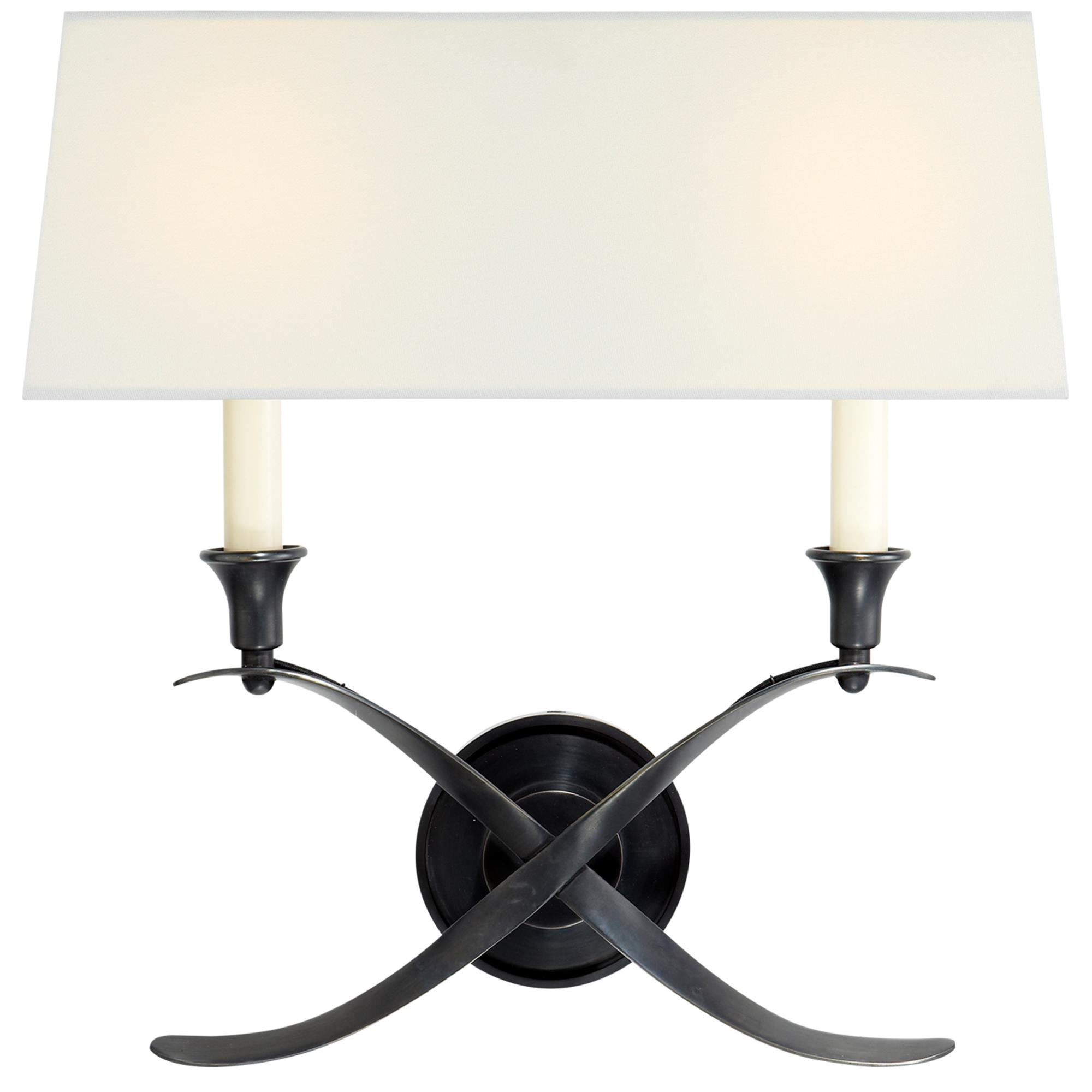 Shown in Bronze finish and Linen shade