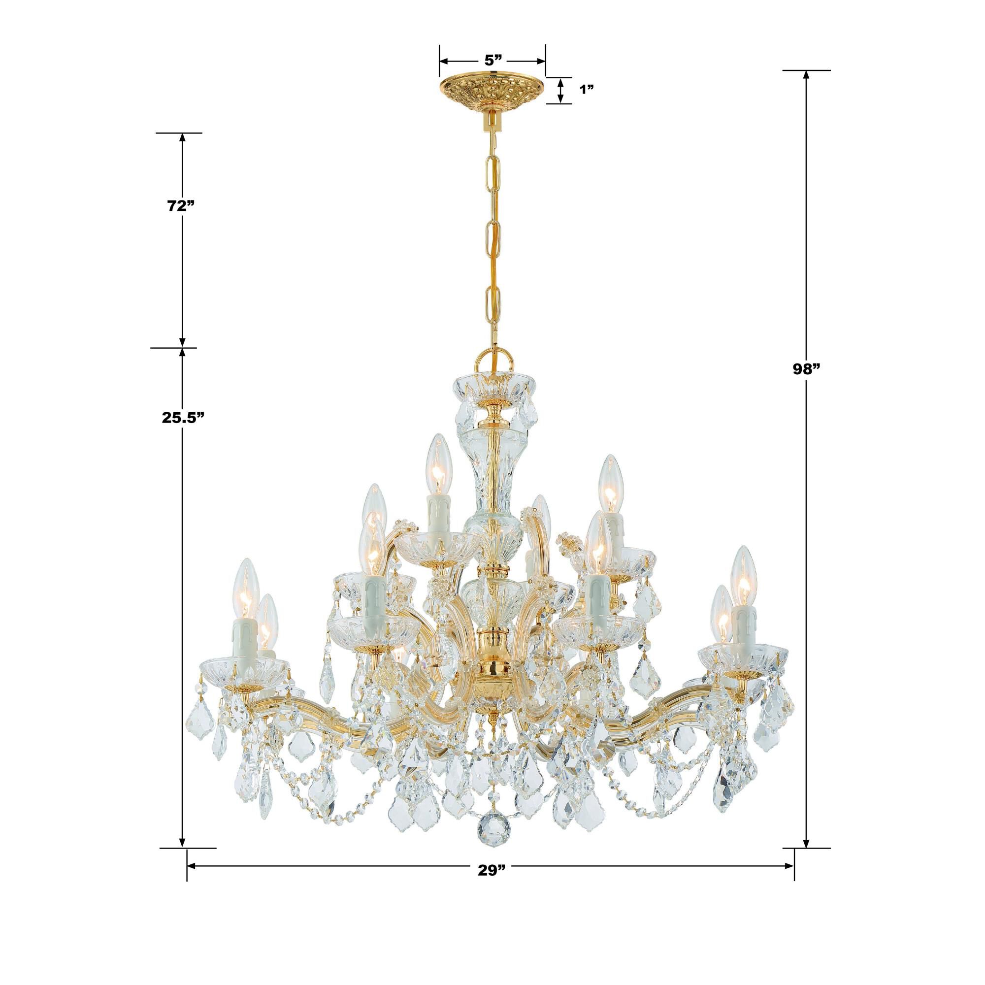 Shown in Gold finish and Clear Italian crystal