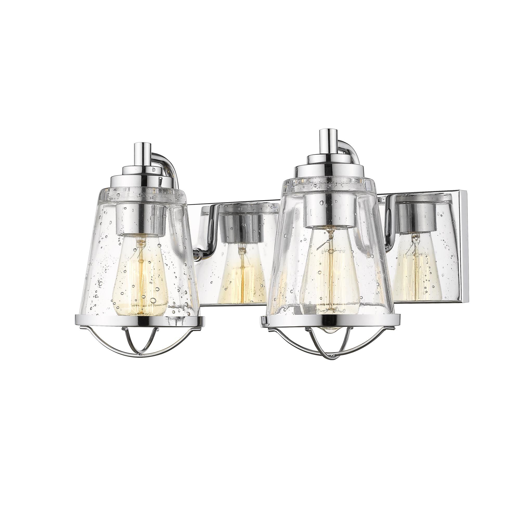 Shown in Chrome finish and Glass shade