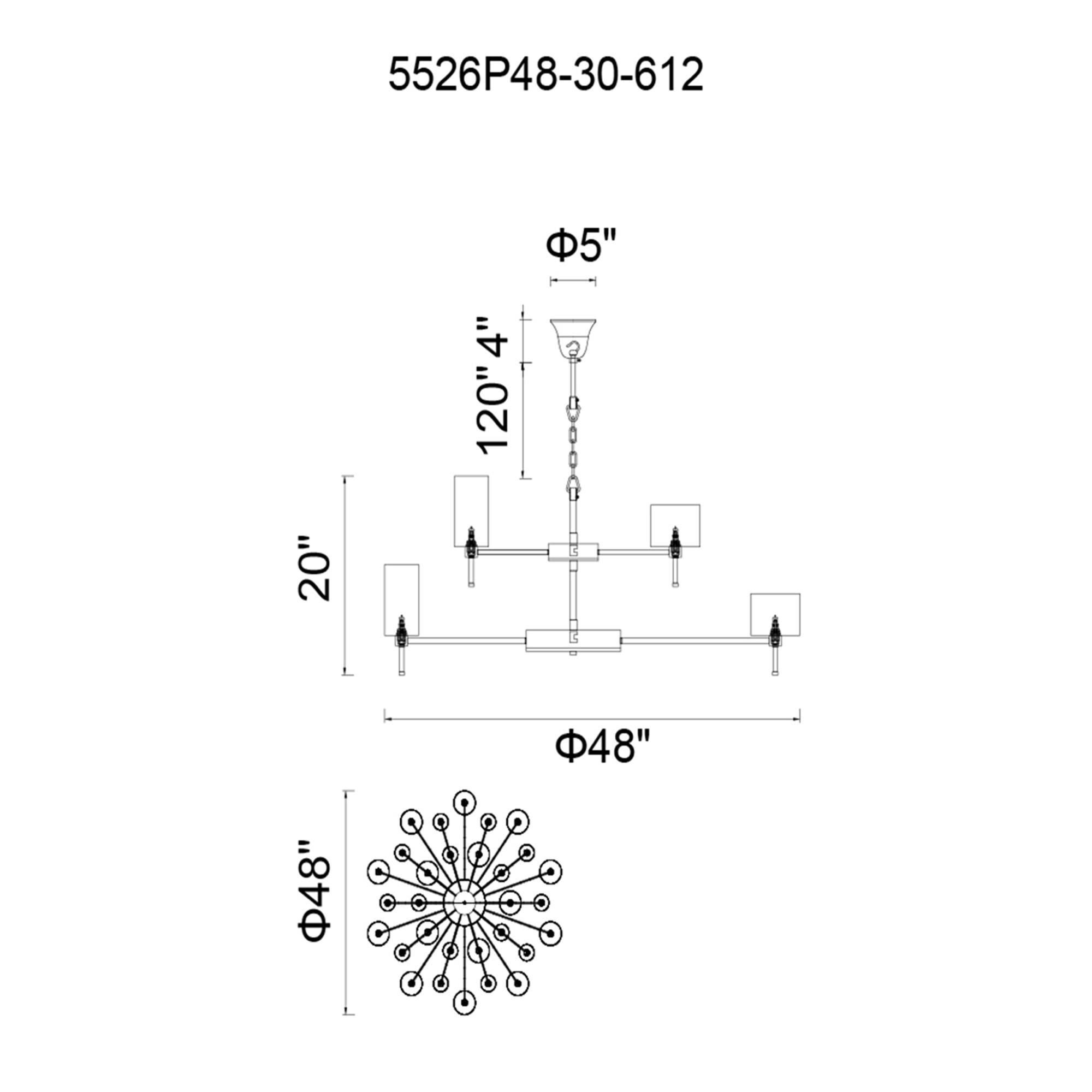 Montoya 48 Inch 30 Light Chandelier by CWI Lighting