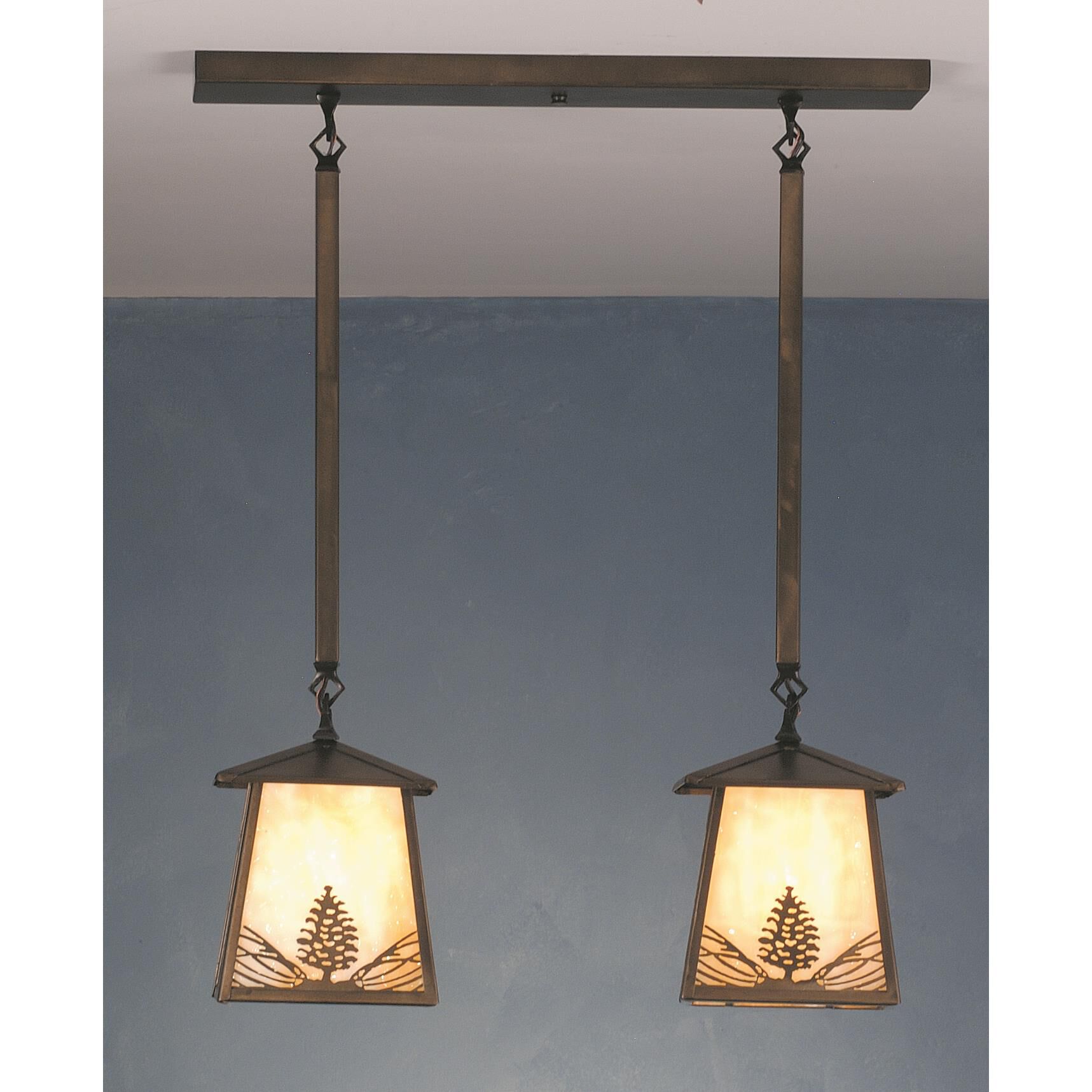 Mountain Pine 22 Inch 2 Light Linear Suspension Light by Meyda Lighting