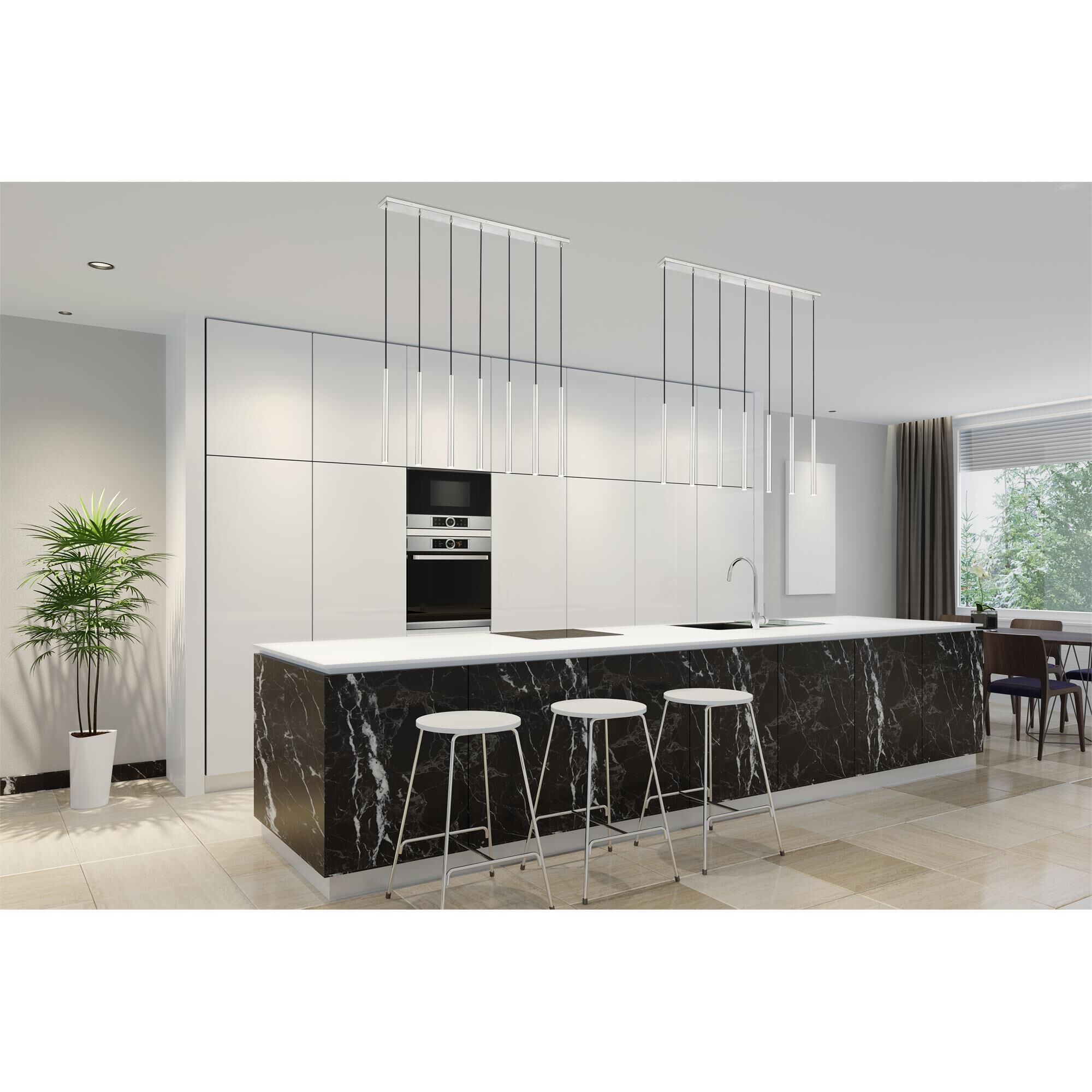 Shown in Brushed Nickel finish and Brushed Nickel glass and Brushed Nickel shade