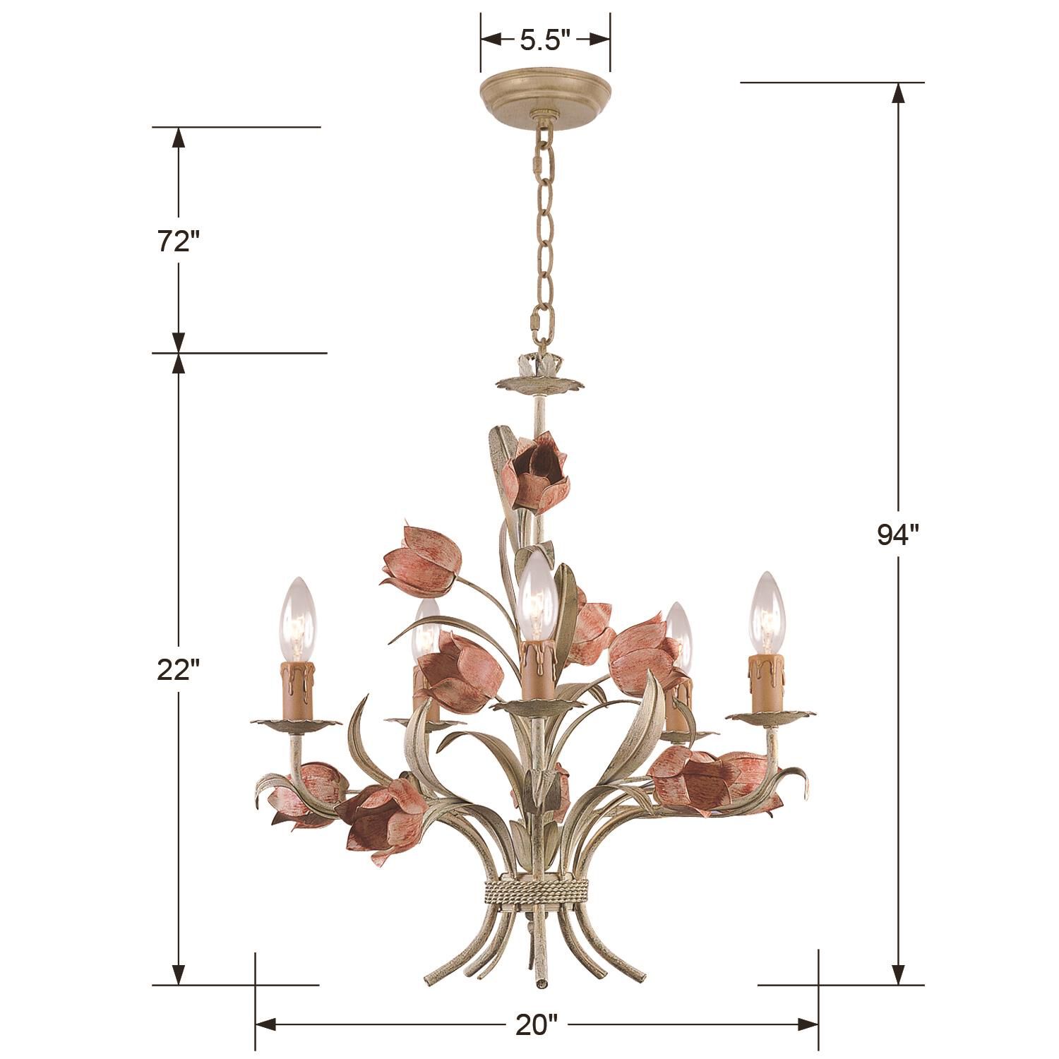 Southport 20 Inch 5 Light Mini Chandelier by Crystorama