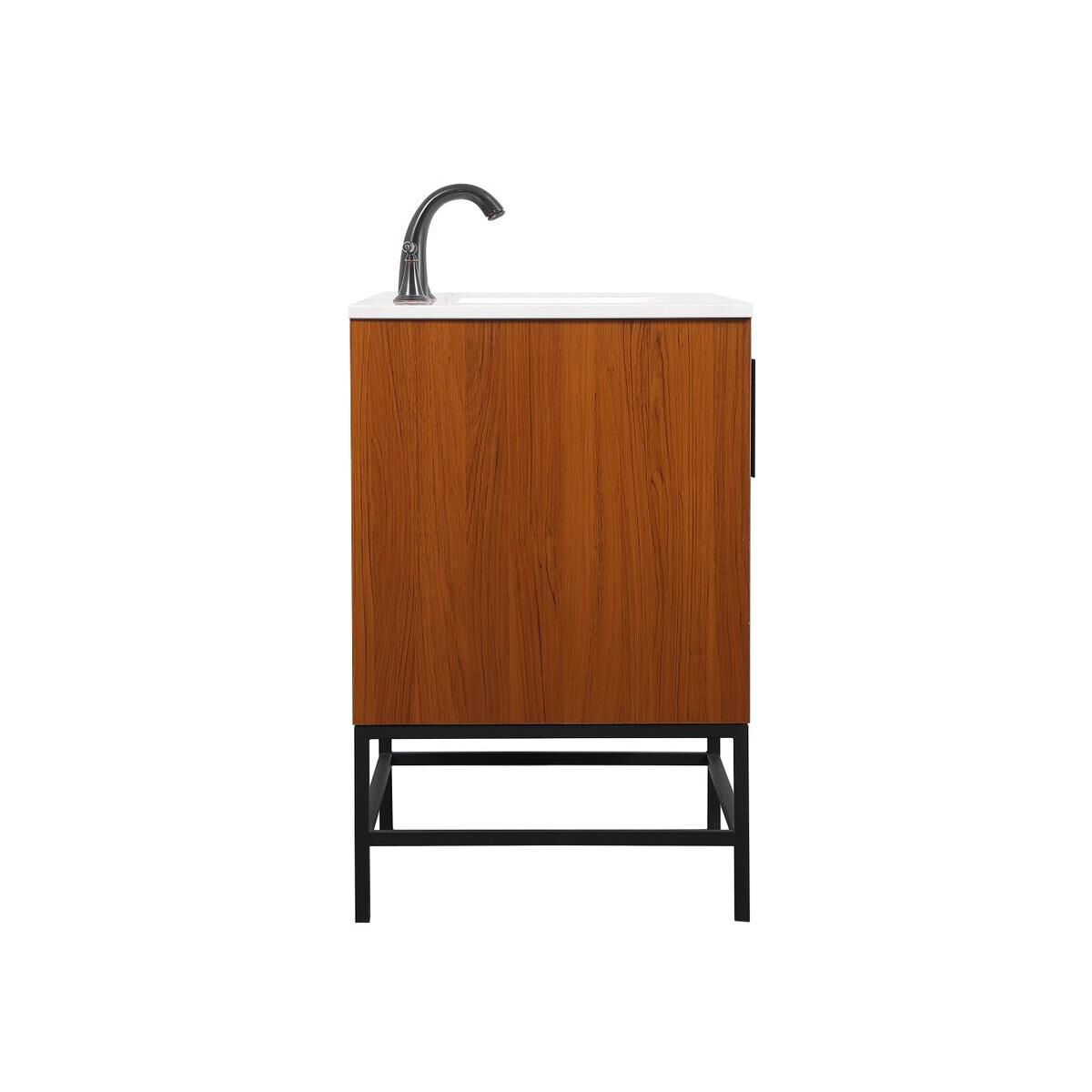 Shown in Teak finish and Without Backsplash accent