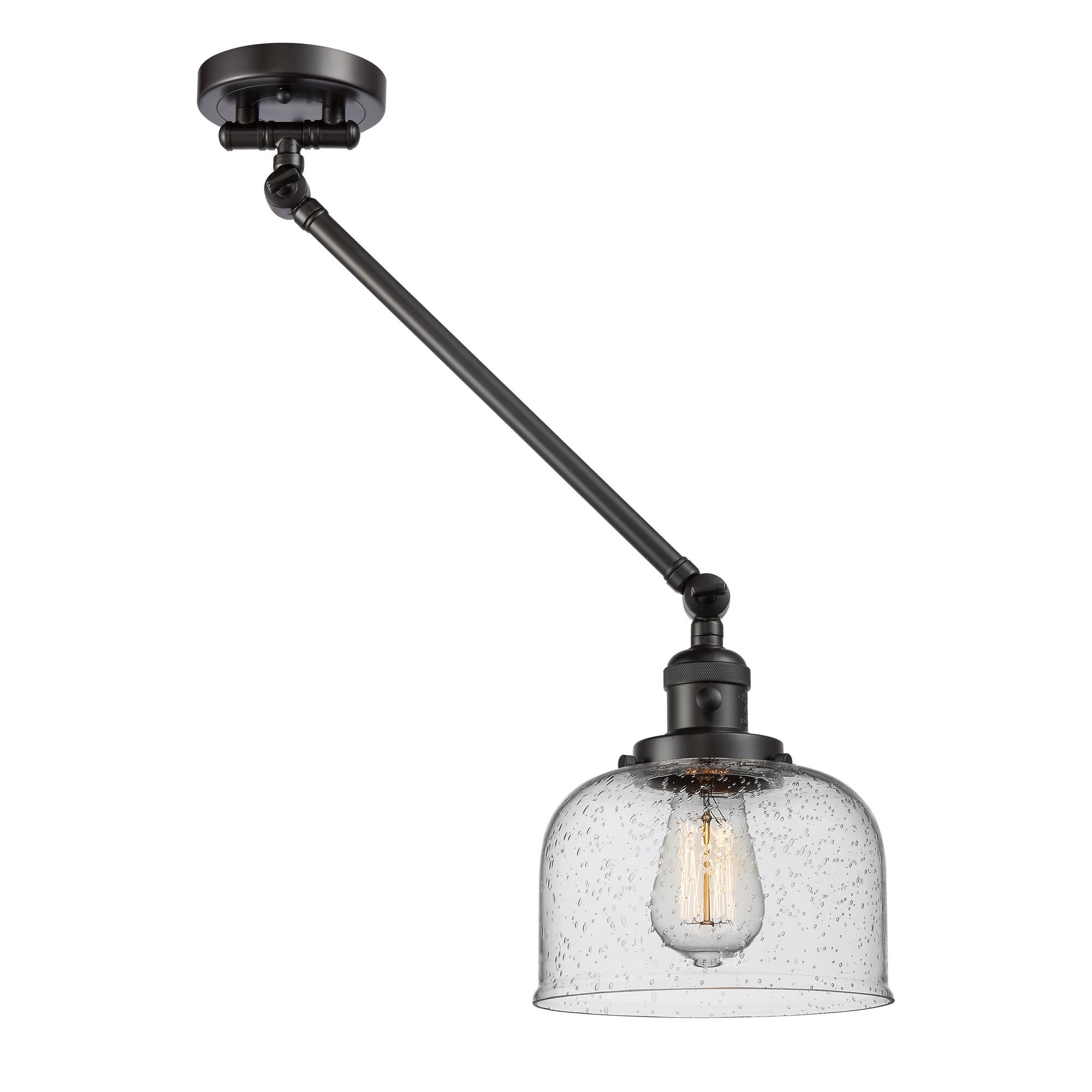Shown in Oil Rubbed Bronze finish and Seedy glass
