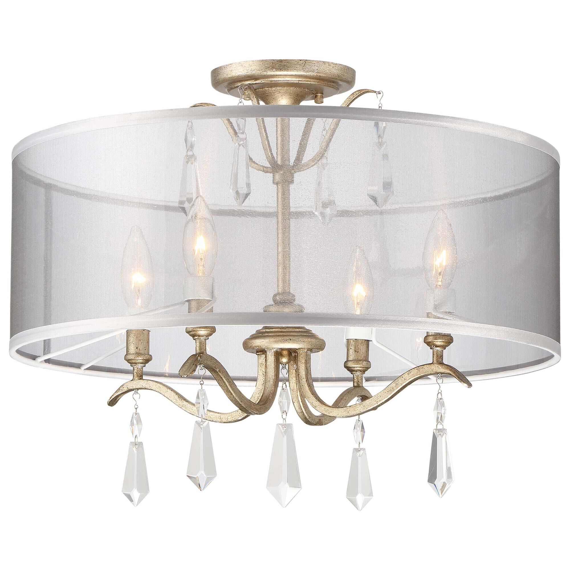 Shown in Brio Gold finish and Gossamer glass and Cloth shade