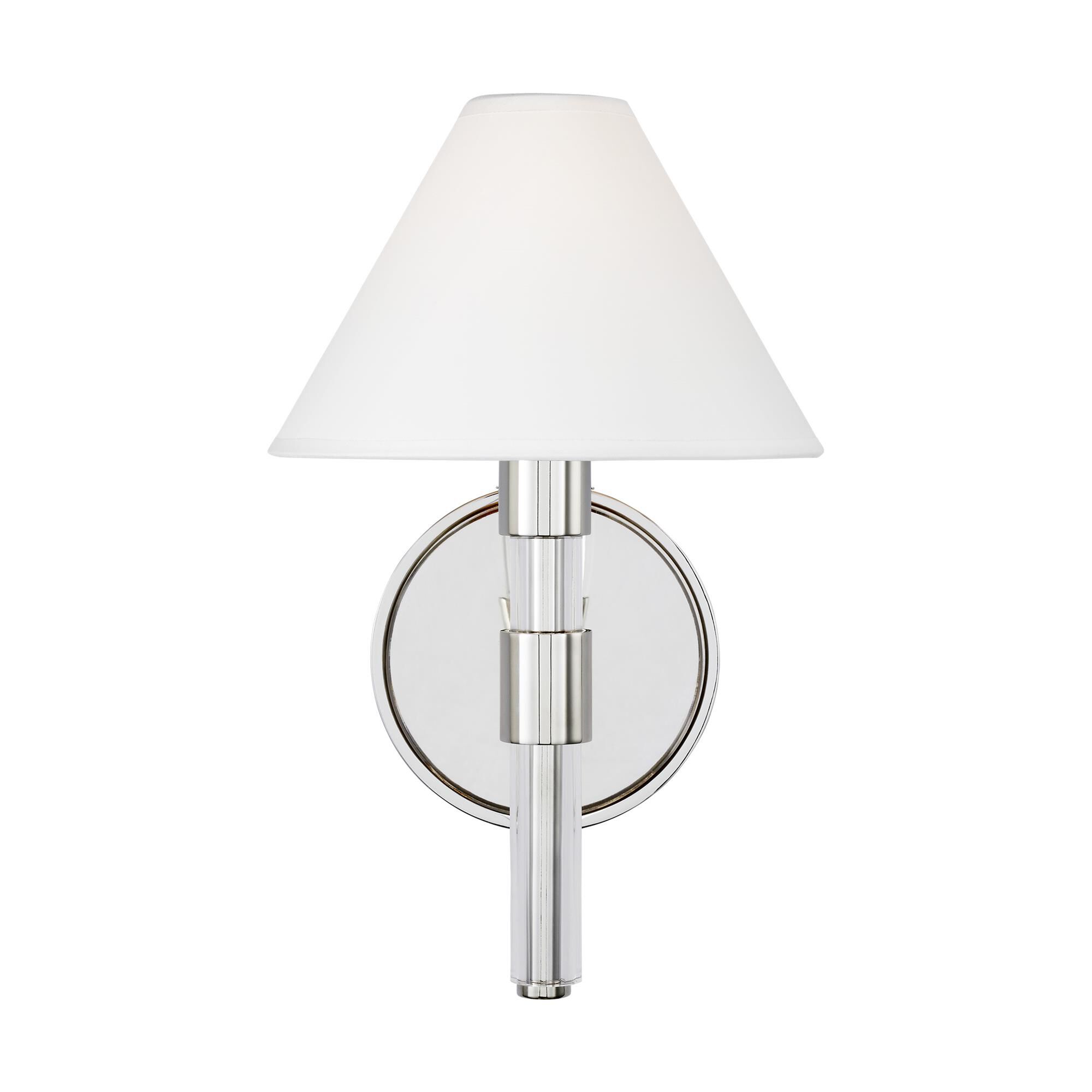 Shown in Polished Nickel finish and White Paper shade