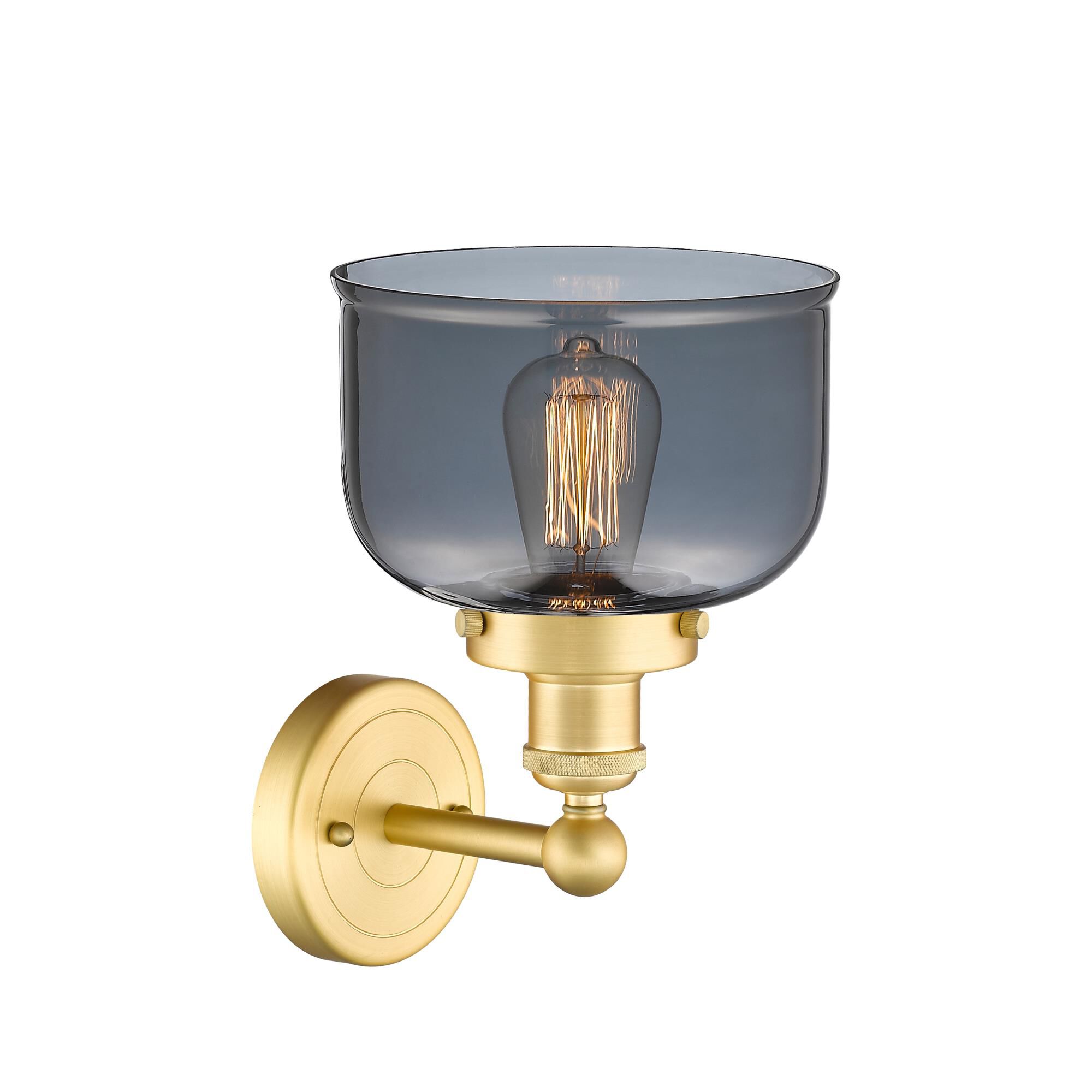 Shown in Satin Gold finish and Plated Smoke glass