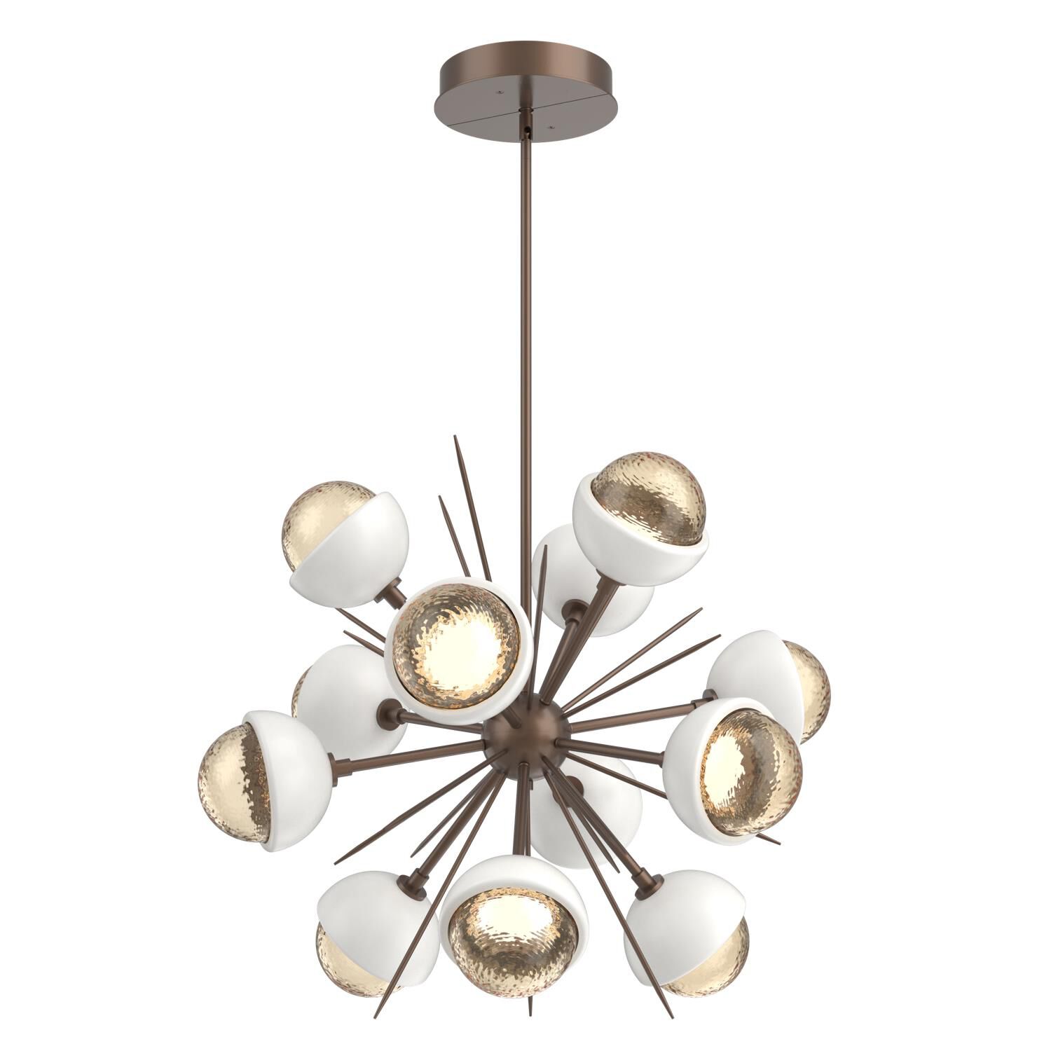 Shown in Burnished Bronze finish and Amber glass and Salt White accent
