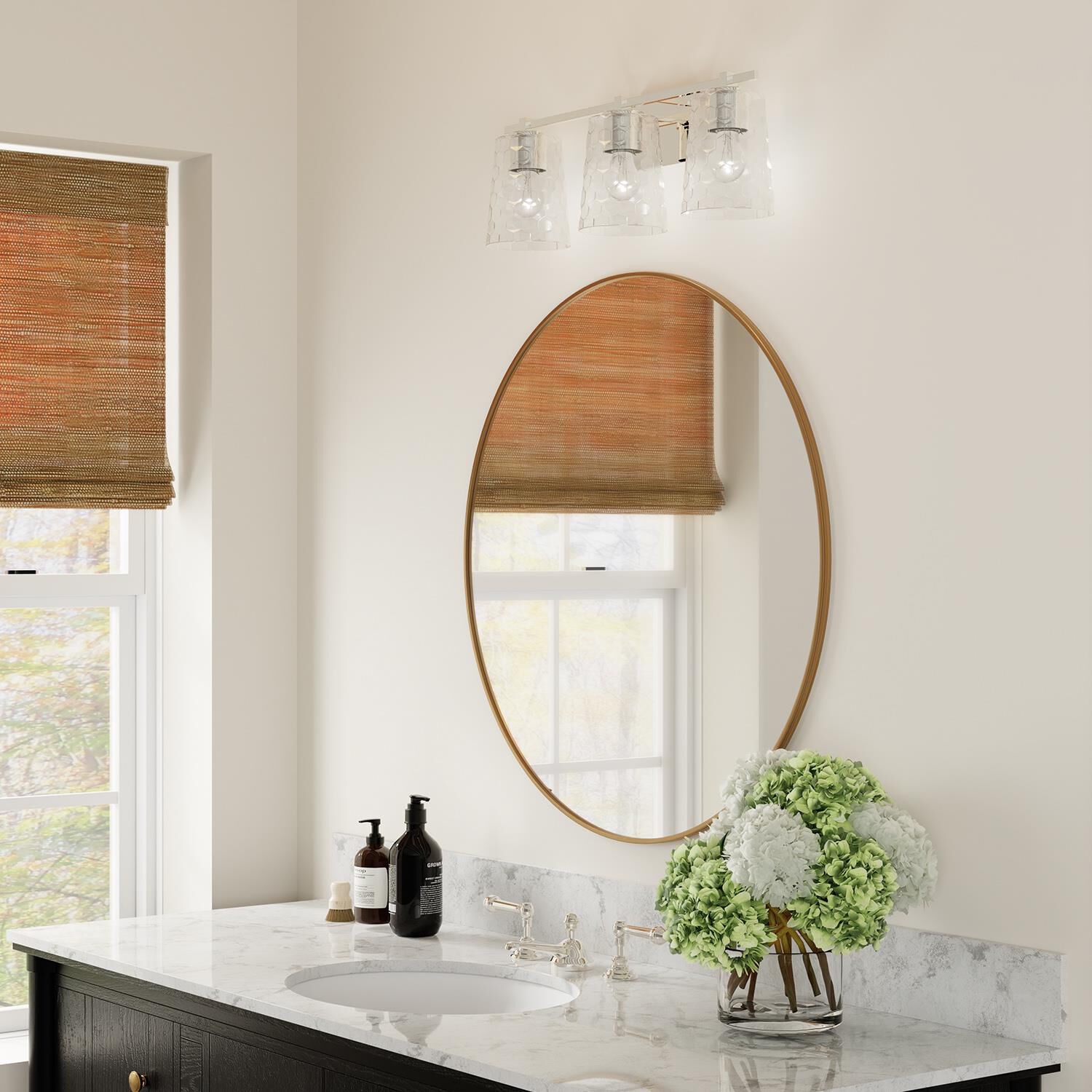 Shown in Polished Nickel finish and Clear Honeycomb glass